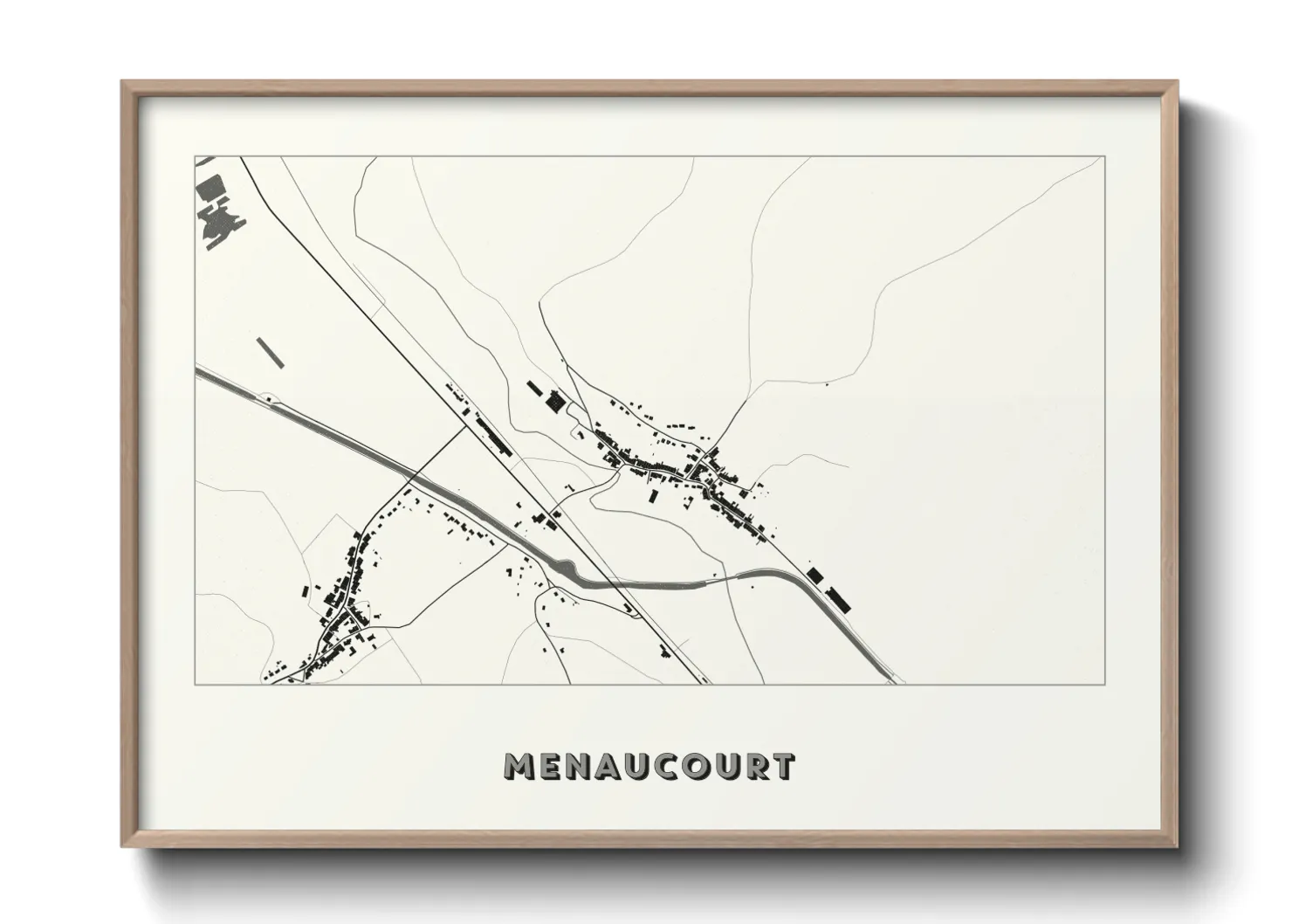 Une affiche de carte sur Menaucourt