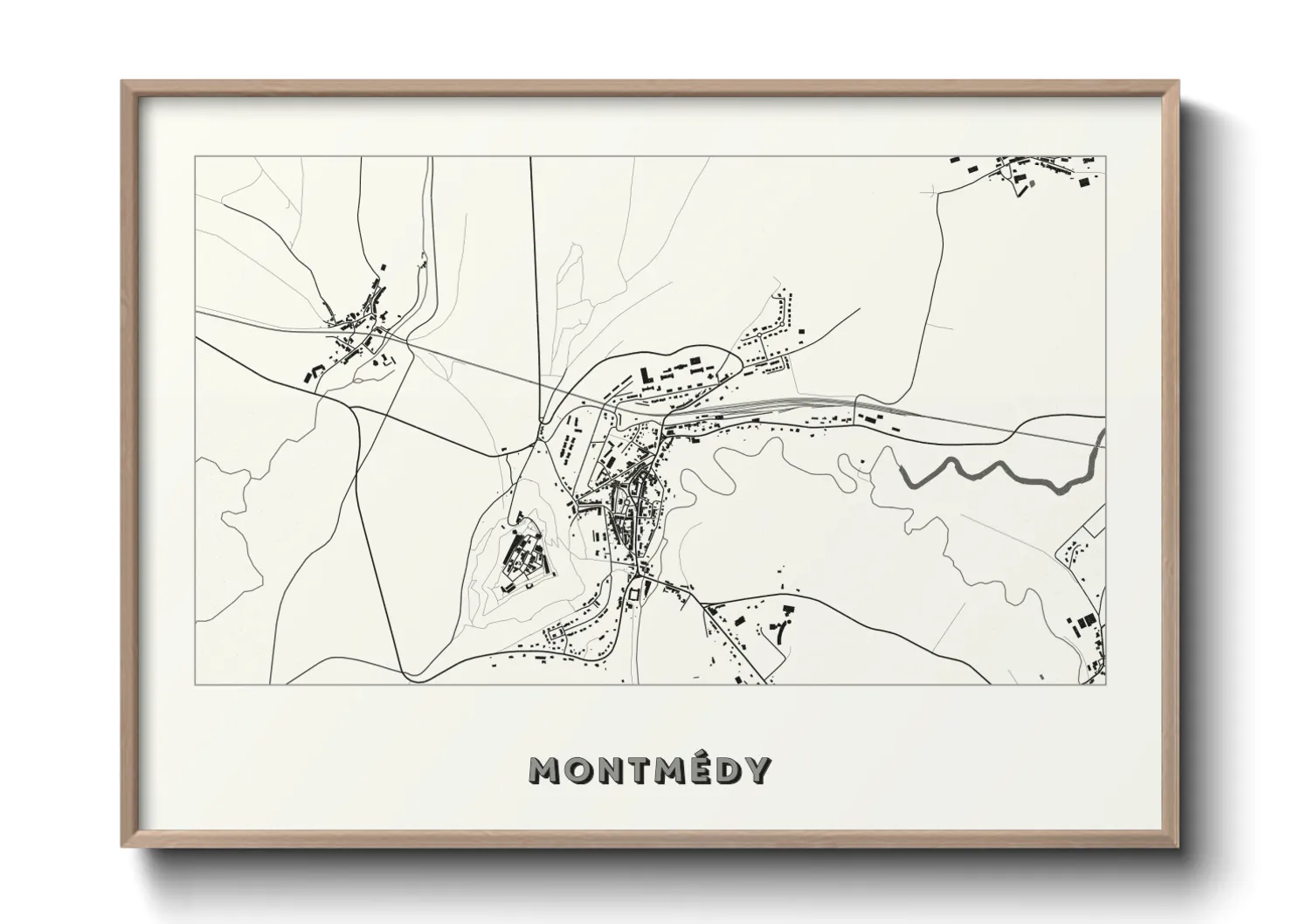 Une affiche de carte sur Montmédy