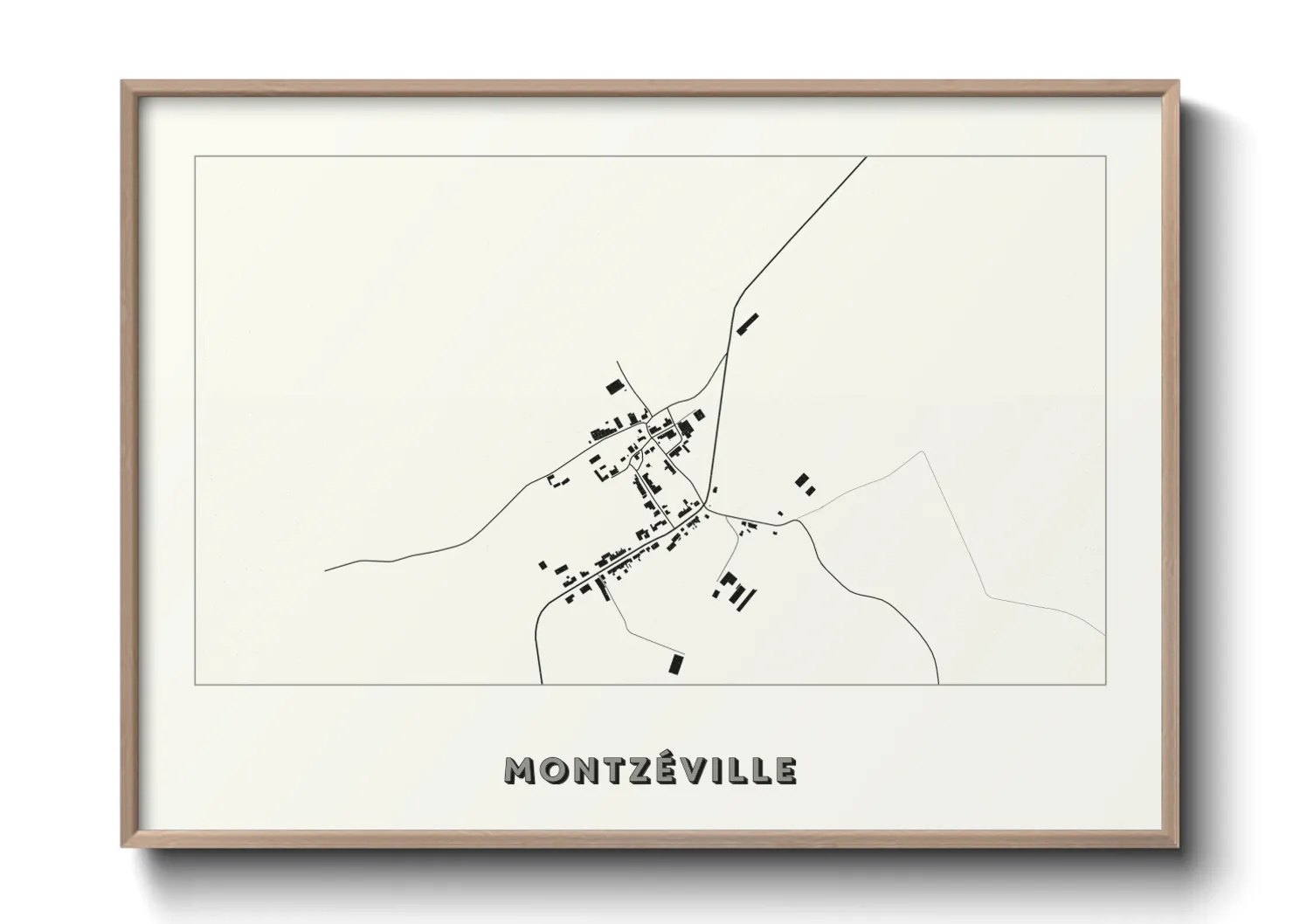 Une affiche de carte sur Montzéville