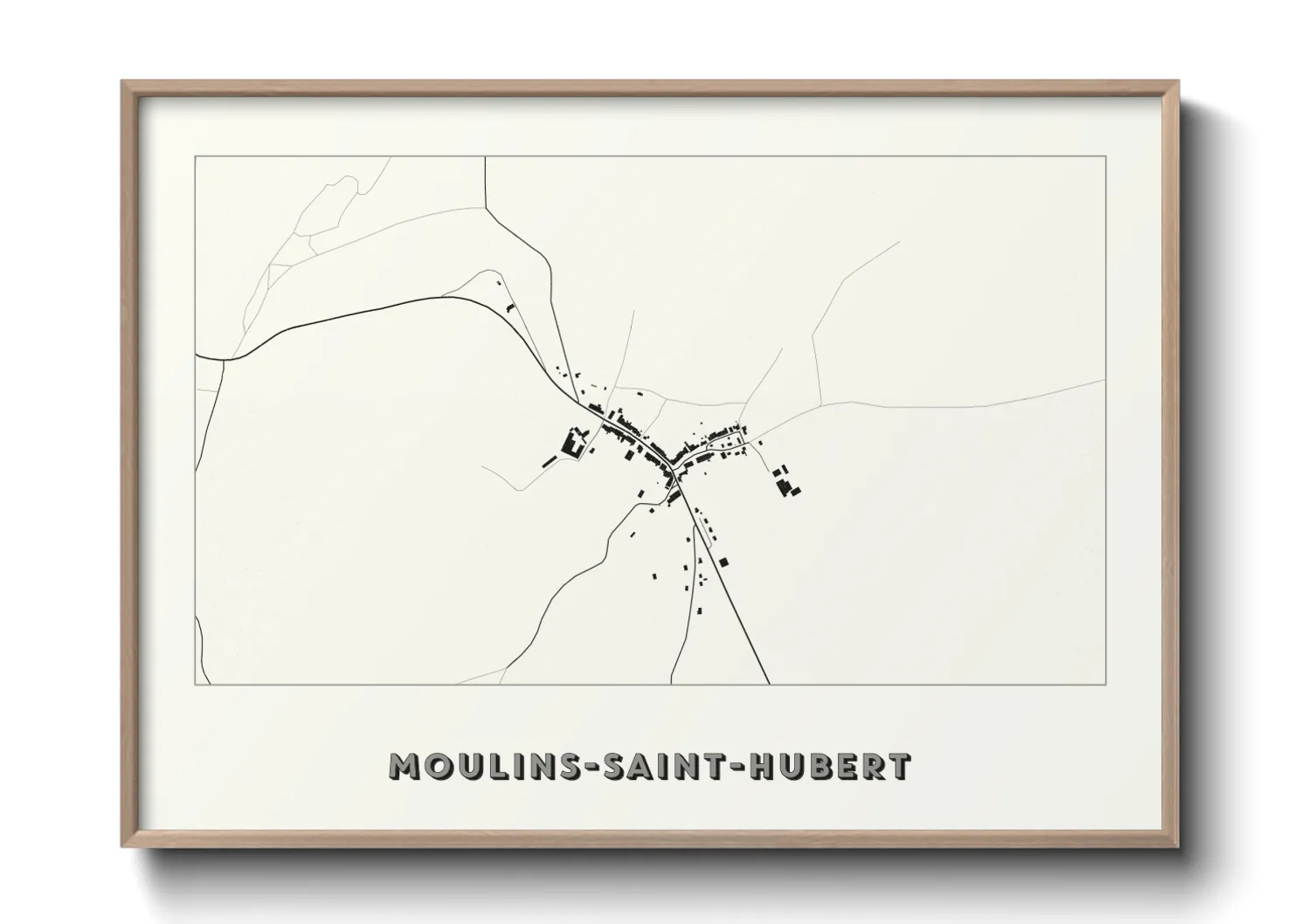 Une affiche de carte sur Moulins-Saint-Hubert