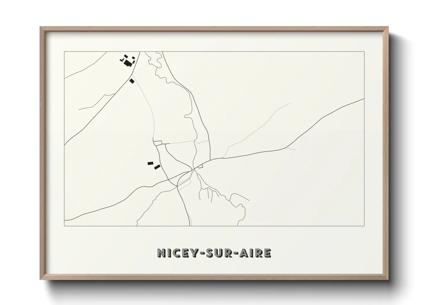 Une affiche de carte sur Nicey-sur-Aire