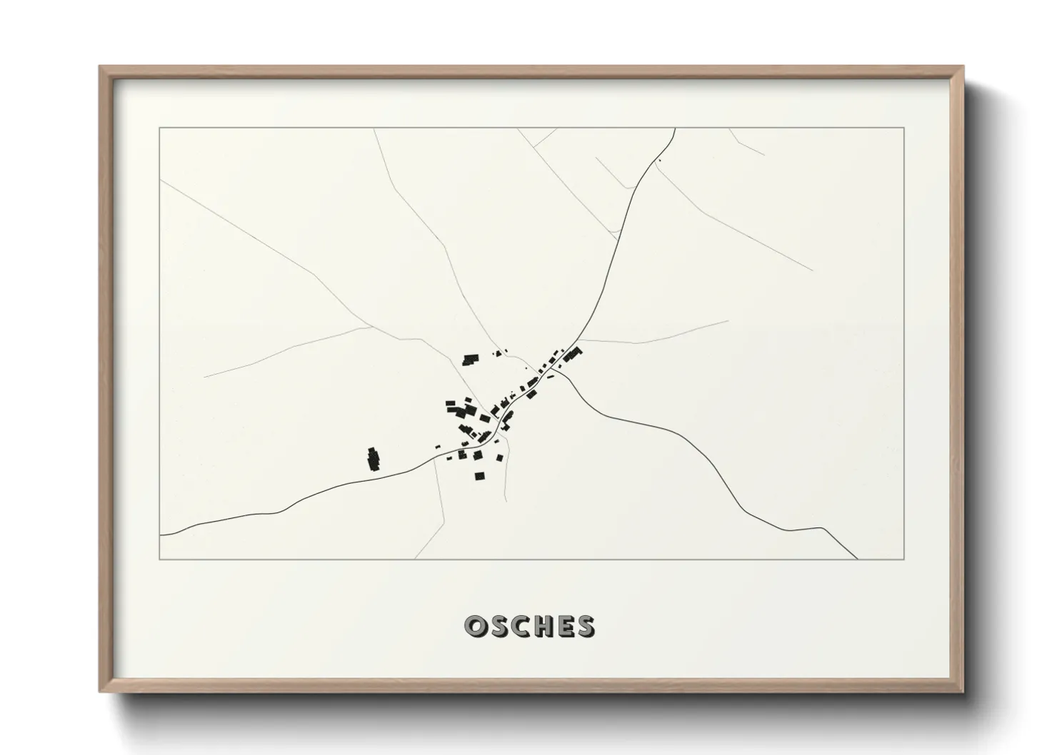 Une affiche de carte sur Osches