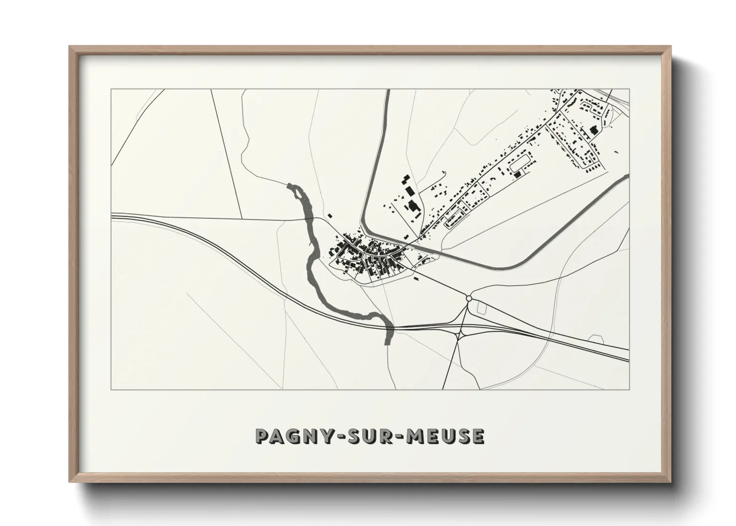 Une affiche de carte sur Pagny-sur-Meuse