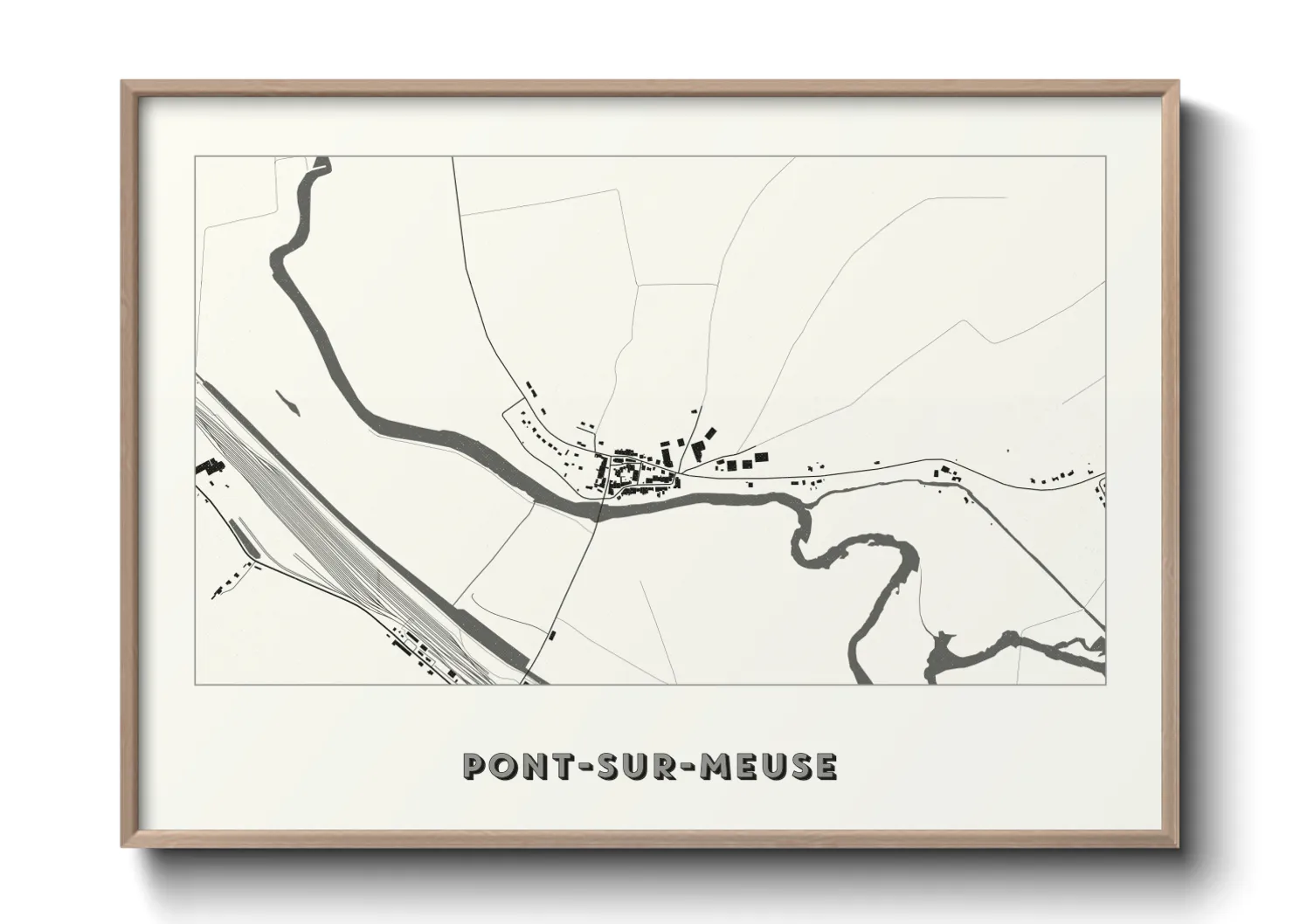 Une affiche de carte sur Pont-sur-Meuse