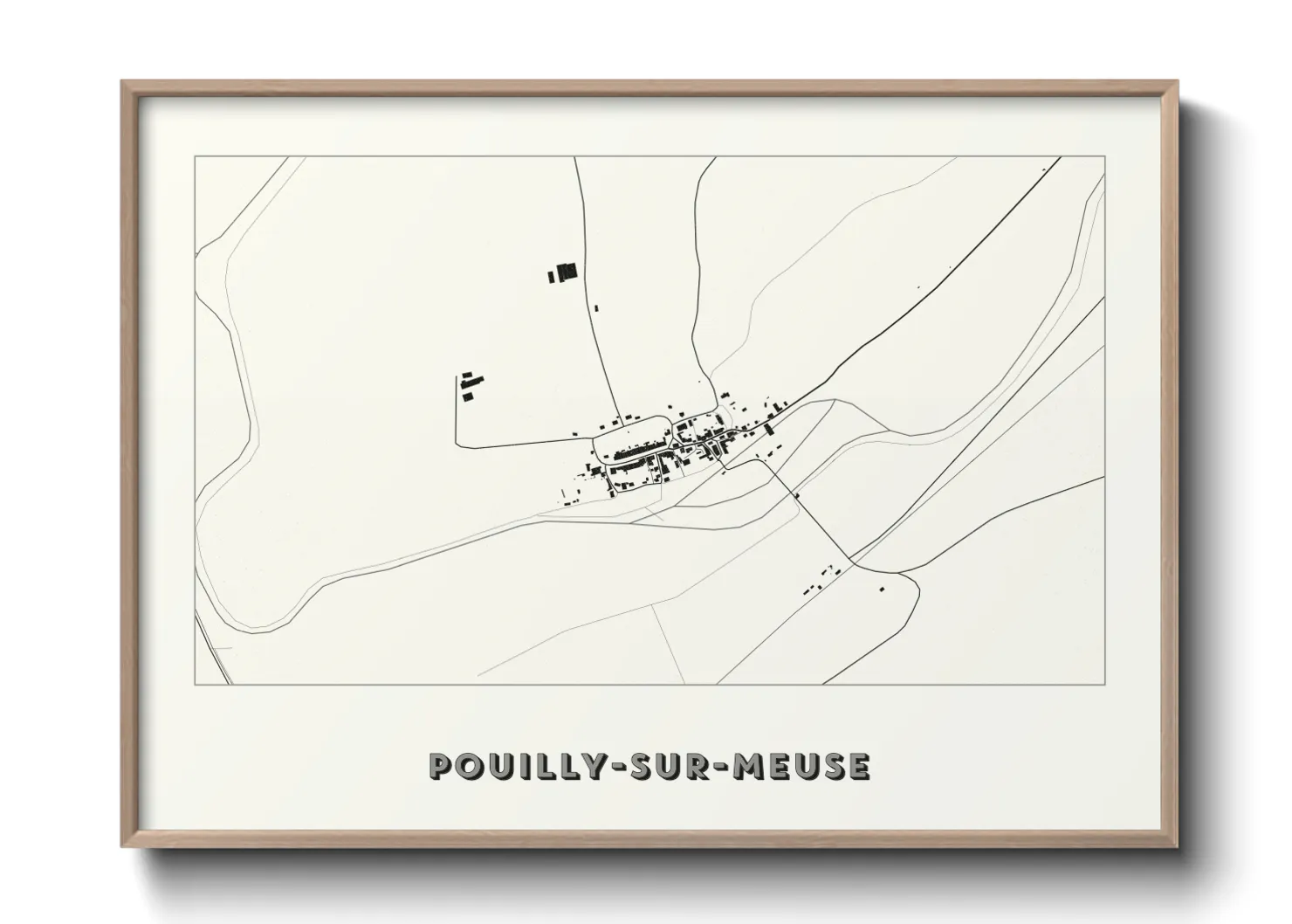 Une affiche de carte sur Pouilly-sur-Meuse