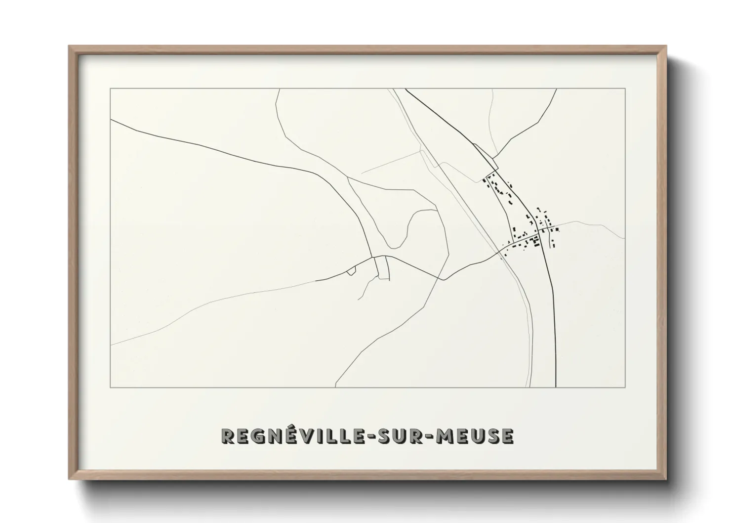 Une affiche de carte sur Regnéville-sur-Meuse