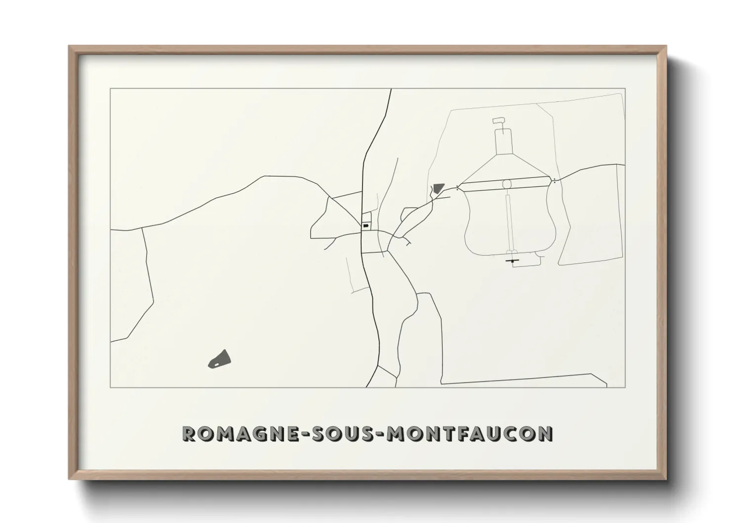 Une affiche de carte sur Romagne-sous-Montfaucon