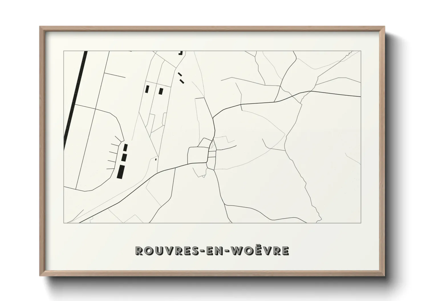 Une affiche de carte sur Rouvres-en-Woëvre