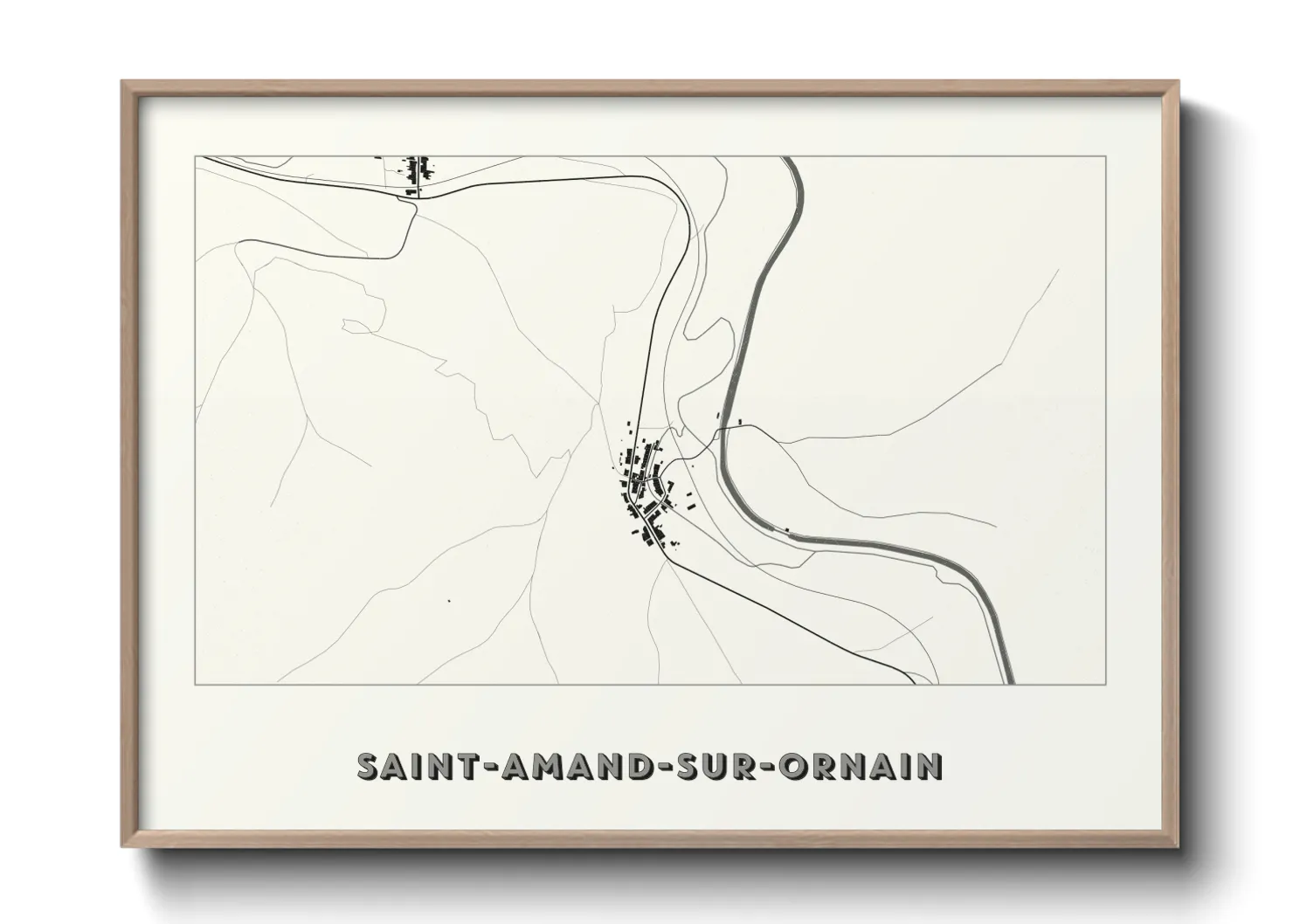 Une affiche de carte sur Saint-Amand-sur-Ornain