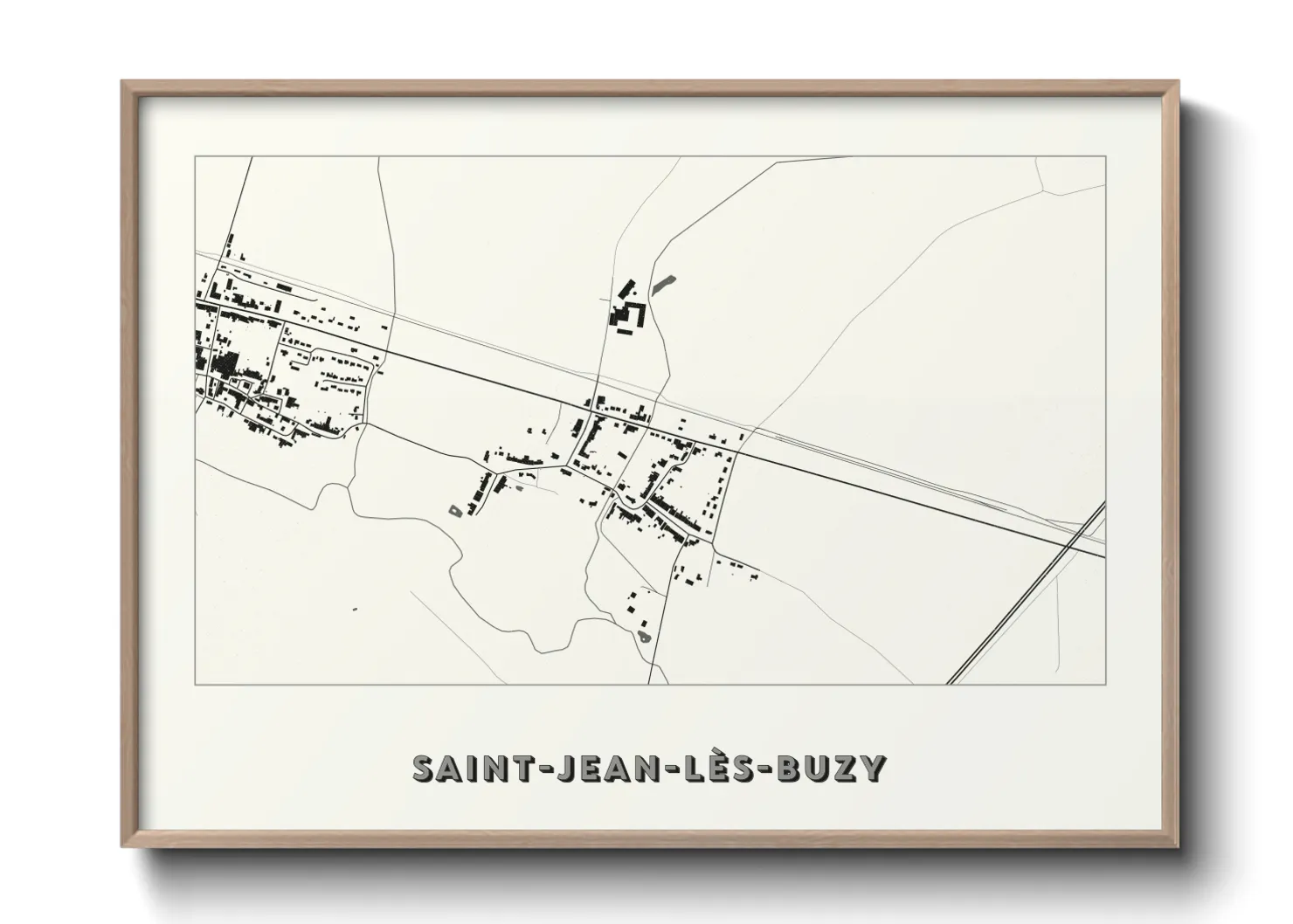 Une affiche de carte sur Saint-Jean-lès-Buzy