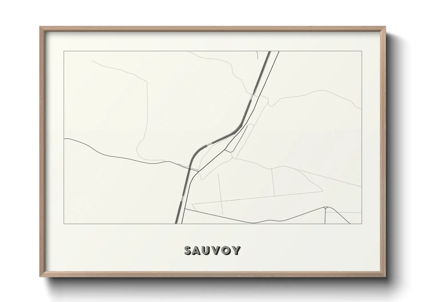 Une affiche de carte sur Sauvoy