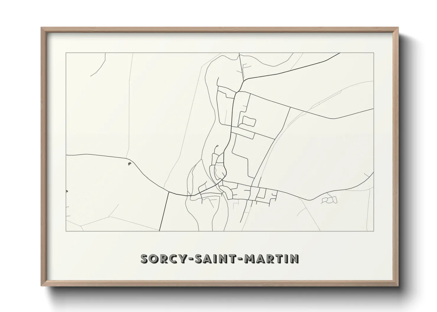 Une affiche de carte sur Sorcy-Saint-Martin