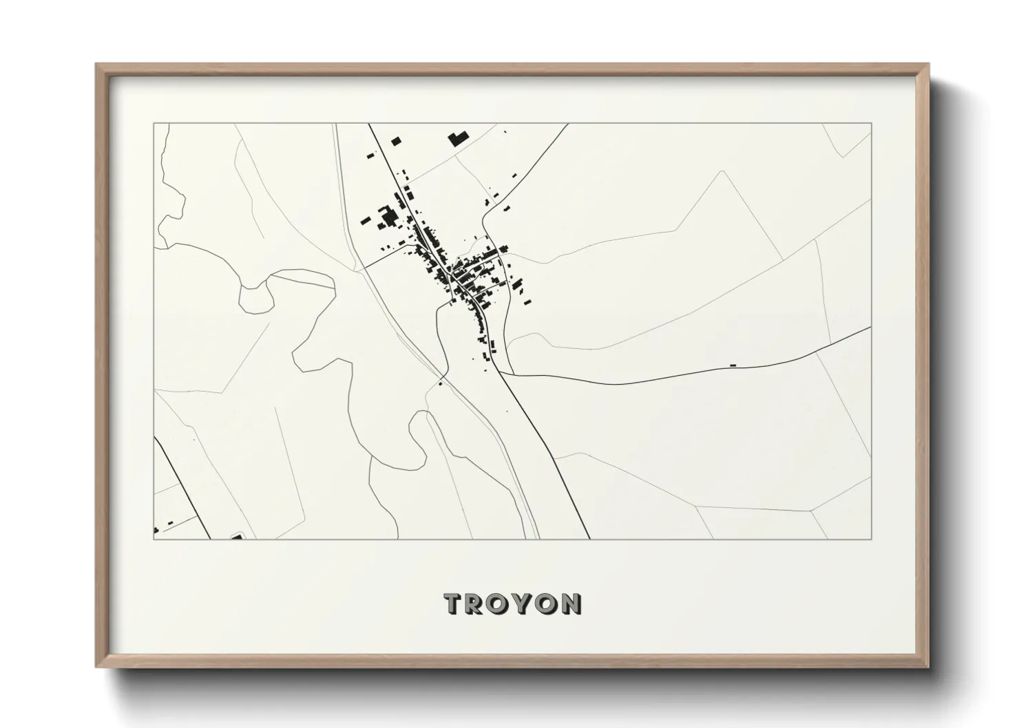 Une affiche de carte sur Troyon