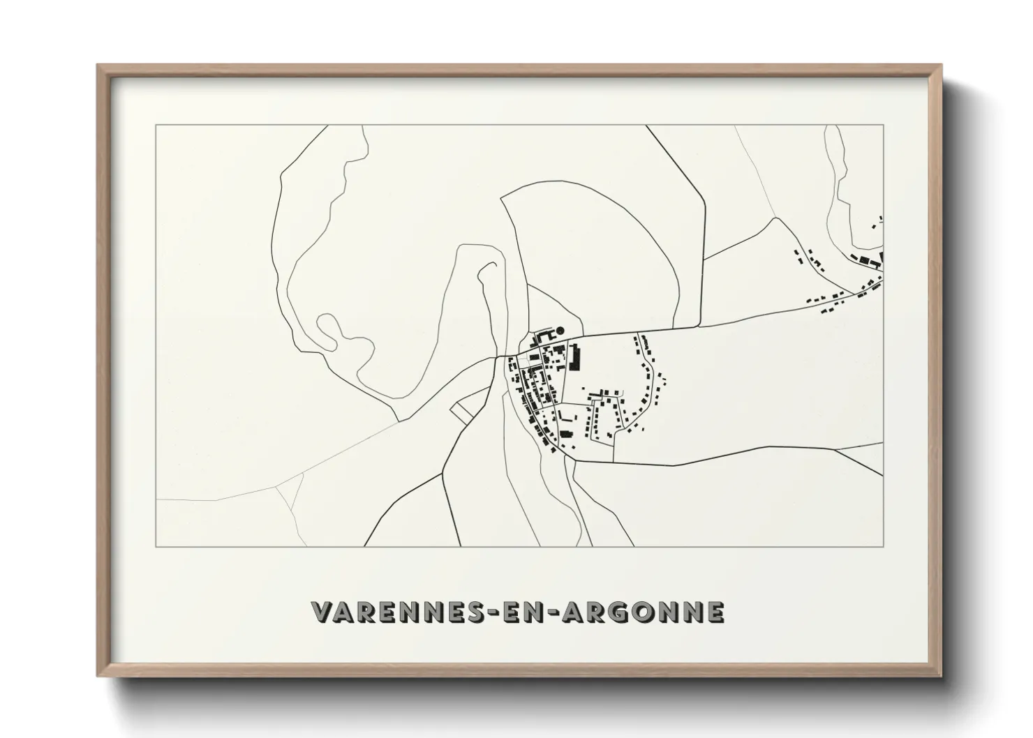 Une affiche de carte sur Varennes-en-Argonne