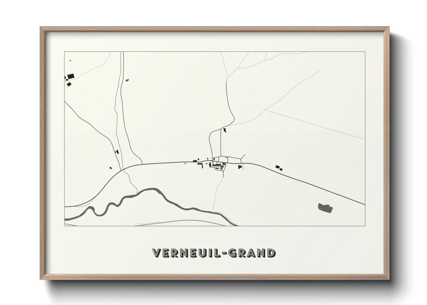 Une affiche de carte sur Verneuil-Grand