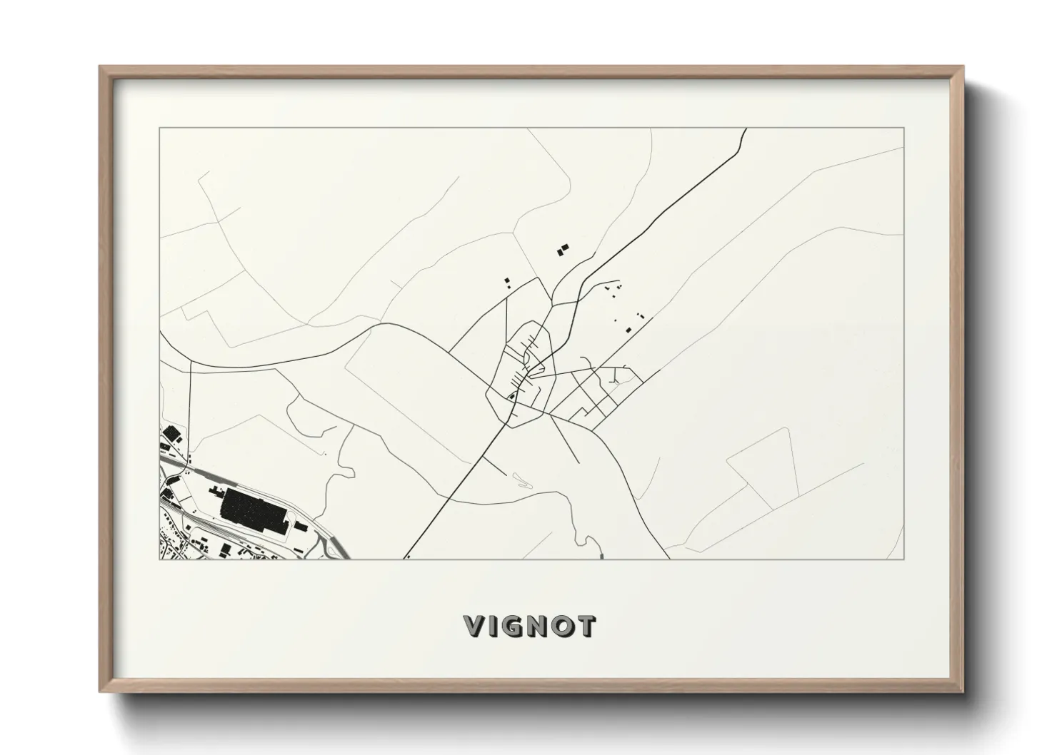 Une affiche de carte sur Vignot
