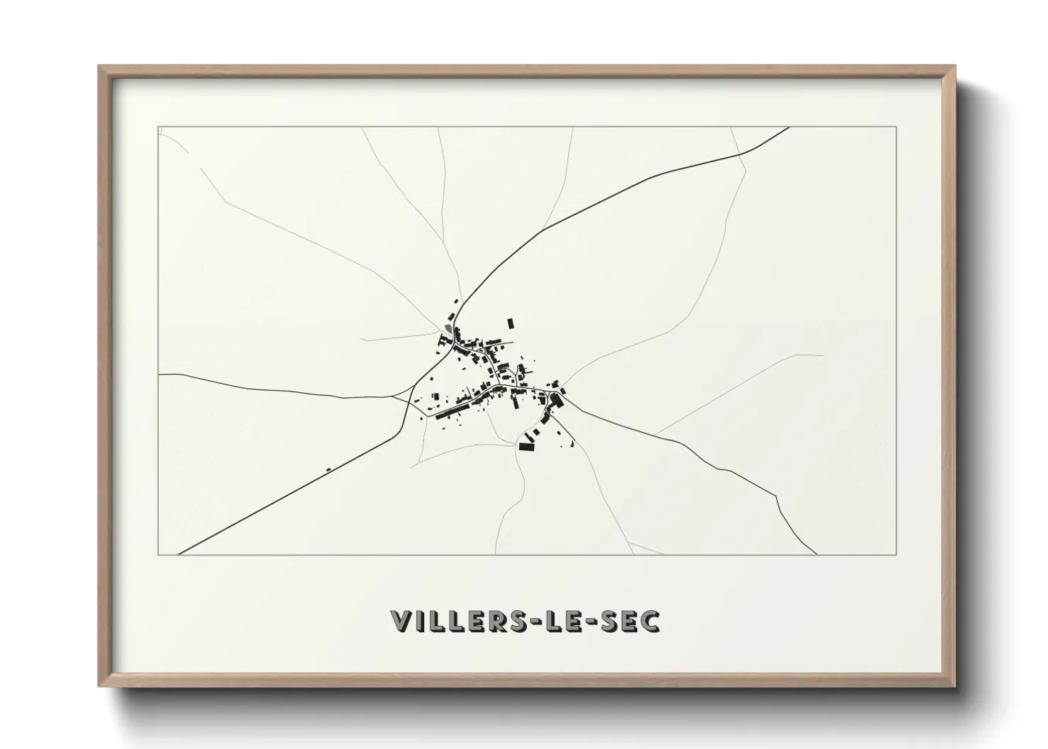 Une affiche de carte sur Villers-le-Sec