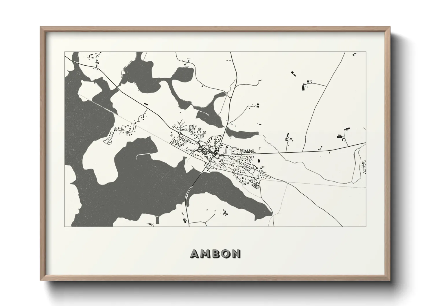 Une affiche de carte sur Ambon