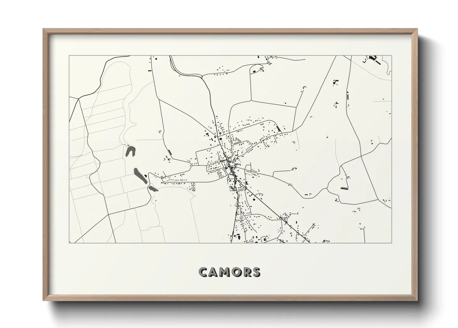 Une affiche de carte sur Camors