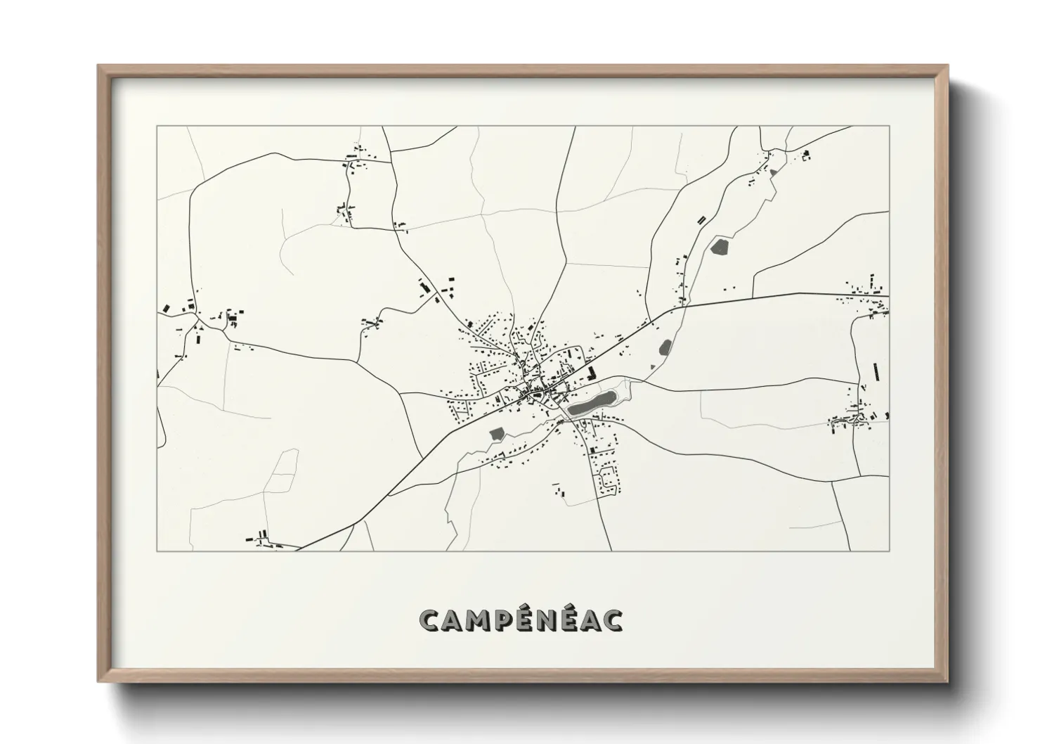 Une affiche de carte sur Campénéac