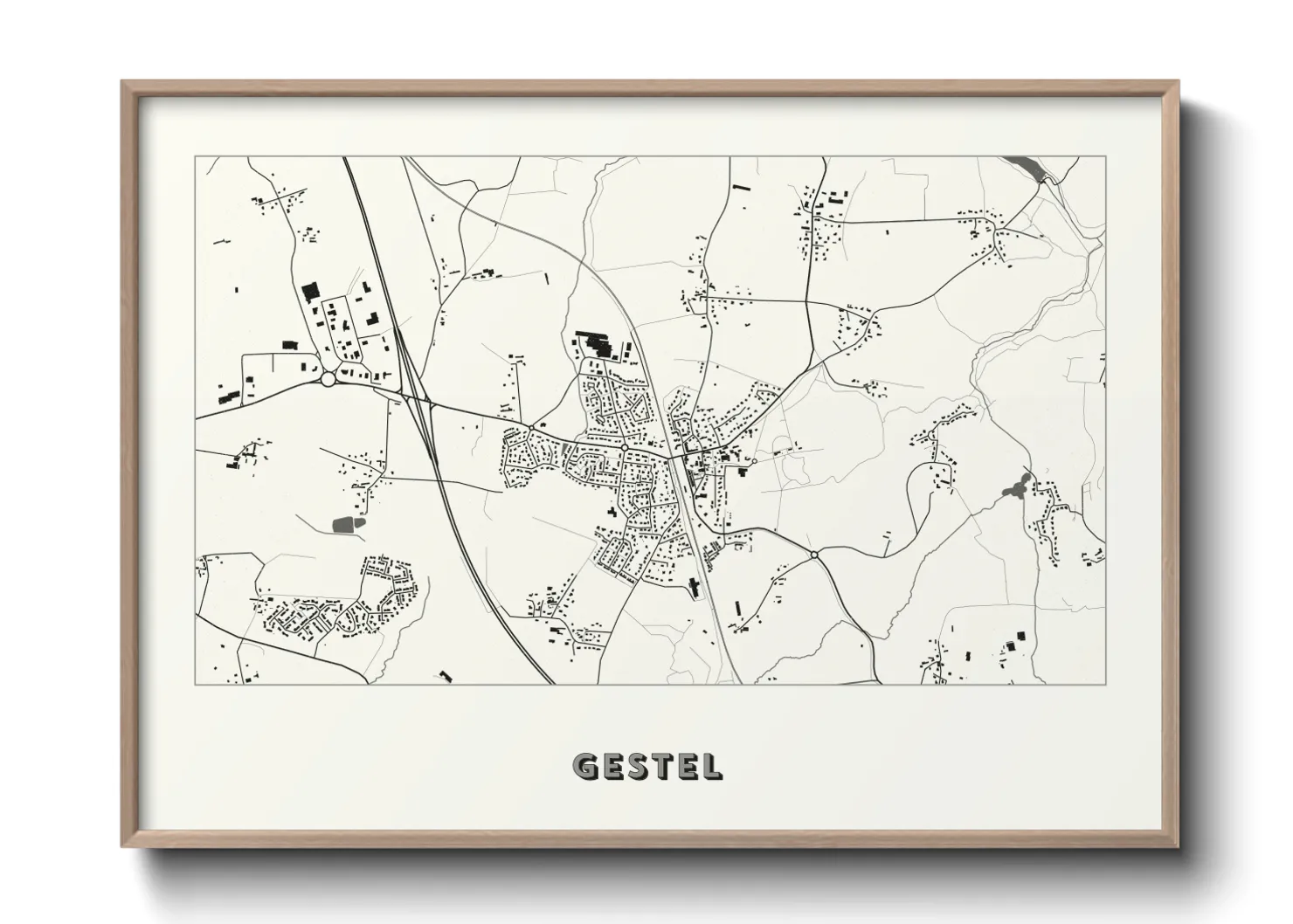Une affiche de carte sur Gestel