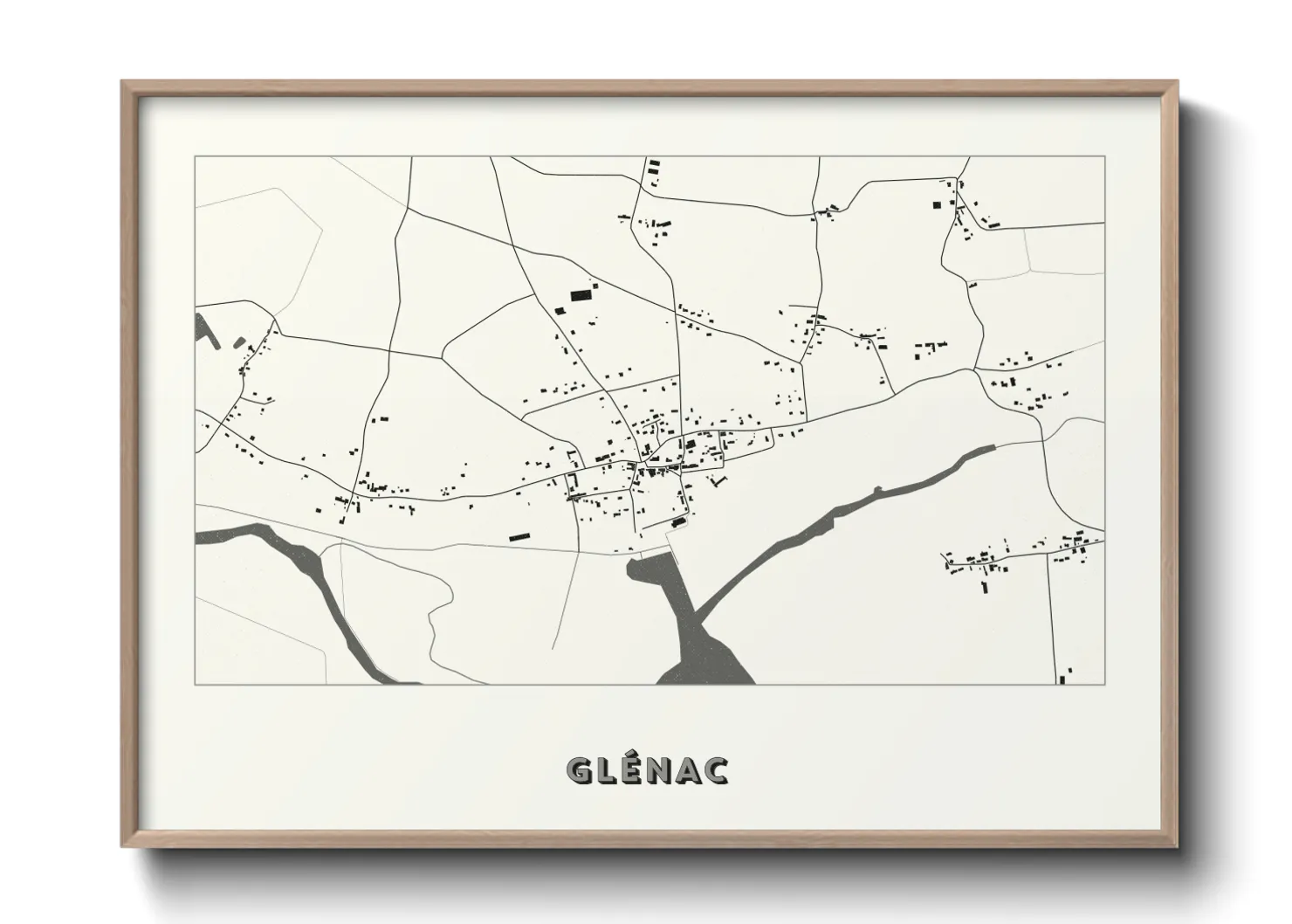 Une affiche de carte sur Glénac