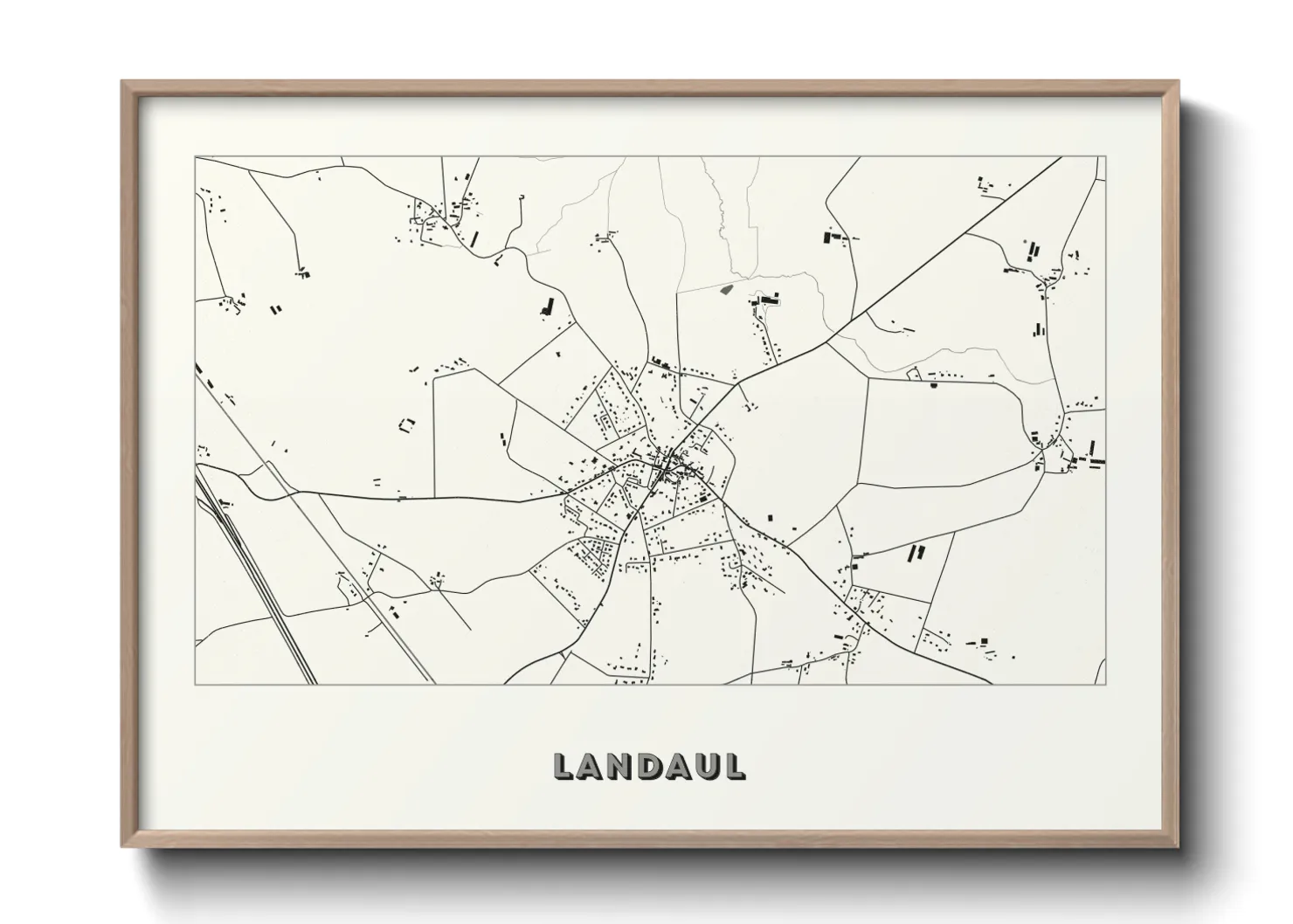 Une affiche de carte sur Landaul
