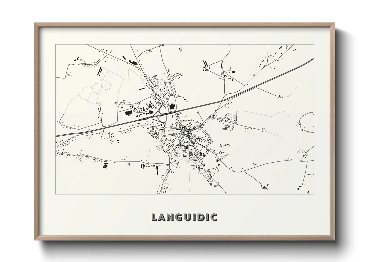 Une affiche de carte sur Languidic