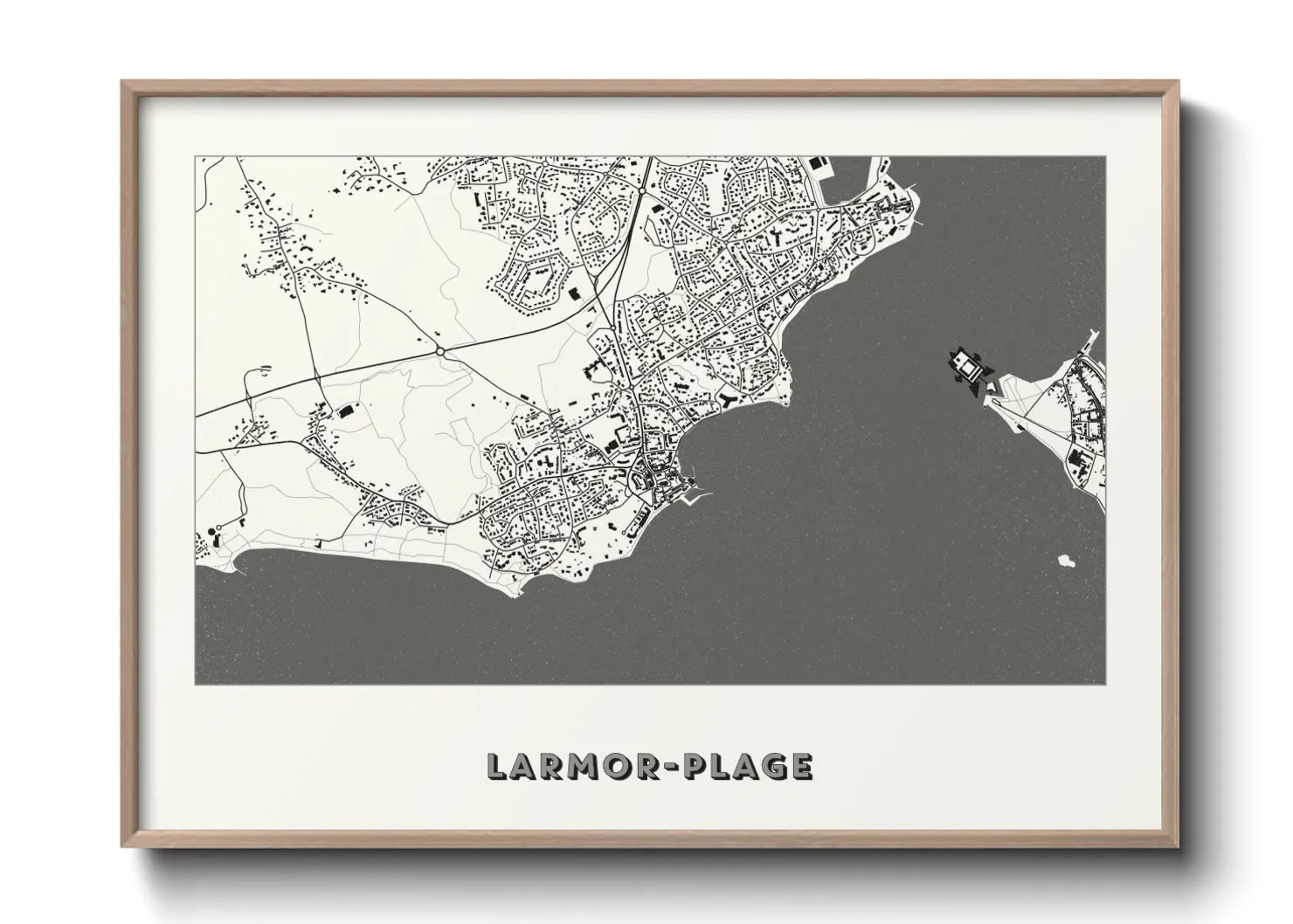 Une affiche de carte sur Larmor-Plage