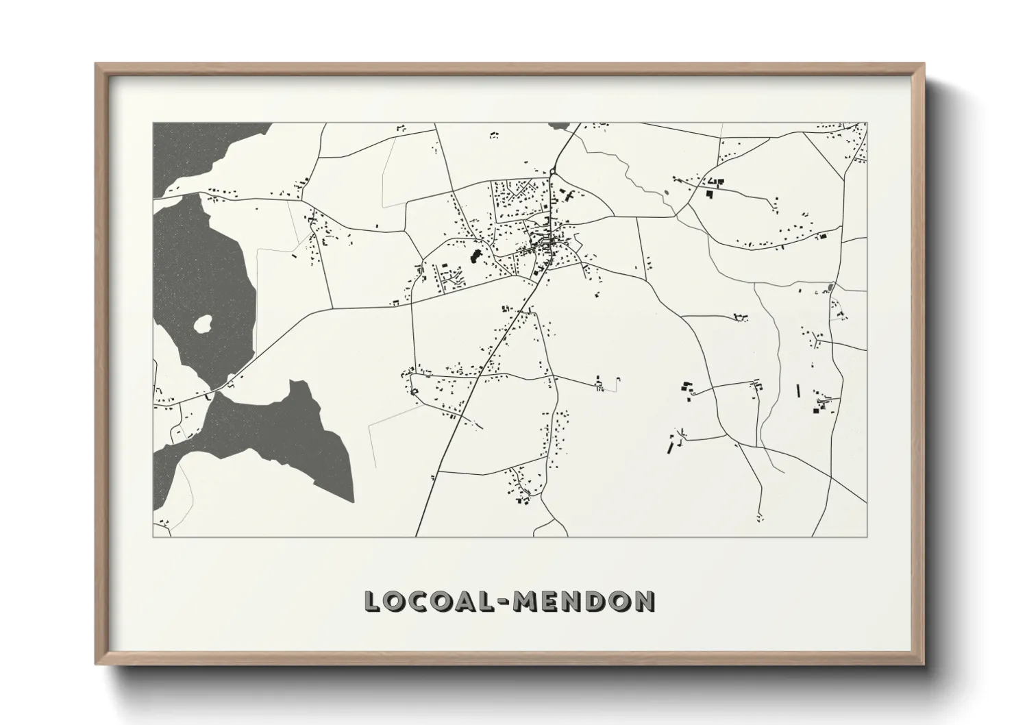 Une affiche de carte sur Locoal-Mendon