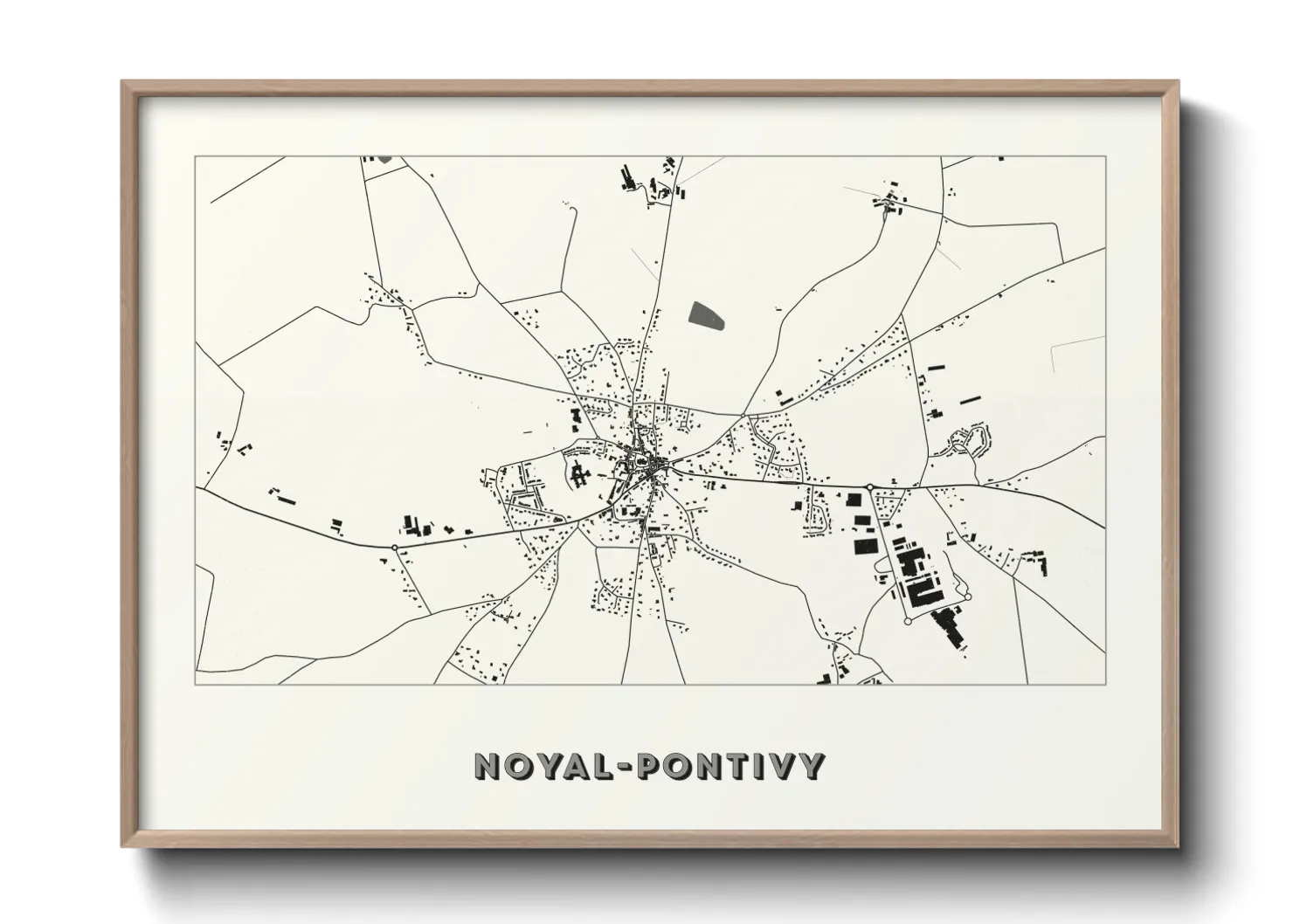 Une affiche de carte sur Noyal-Pontivy