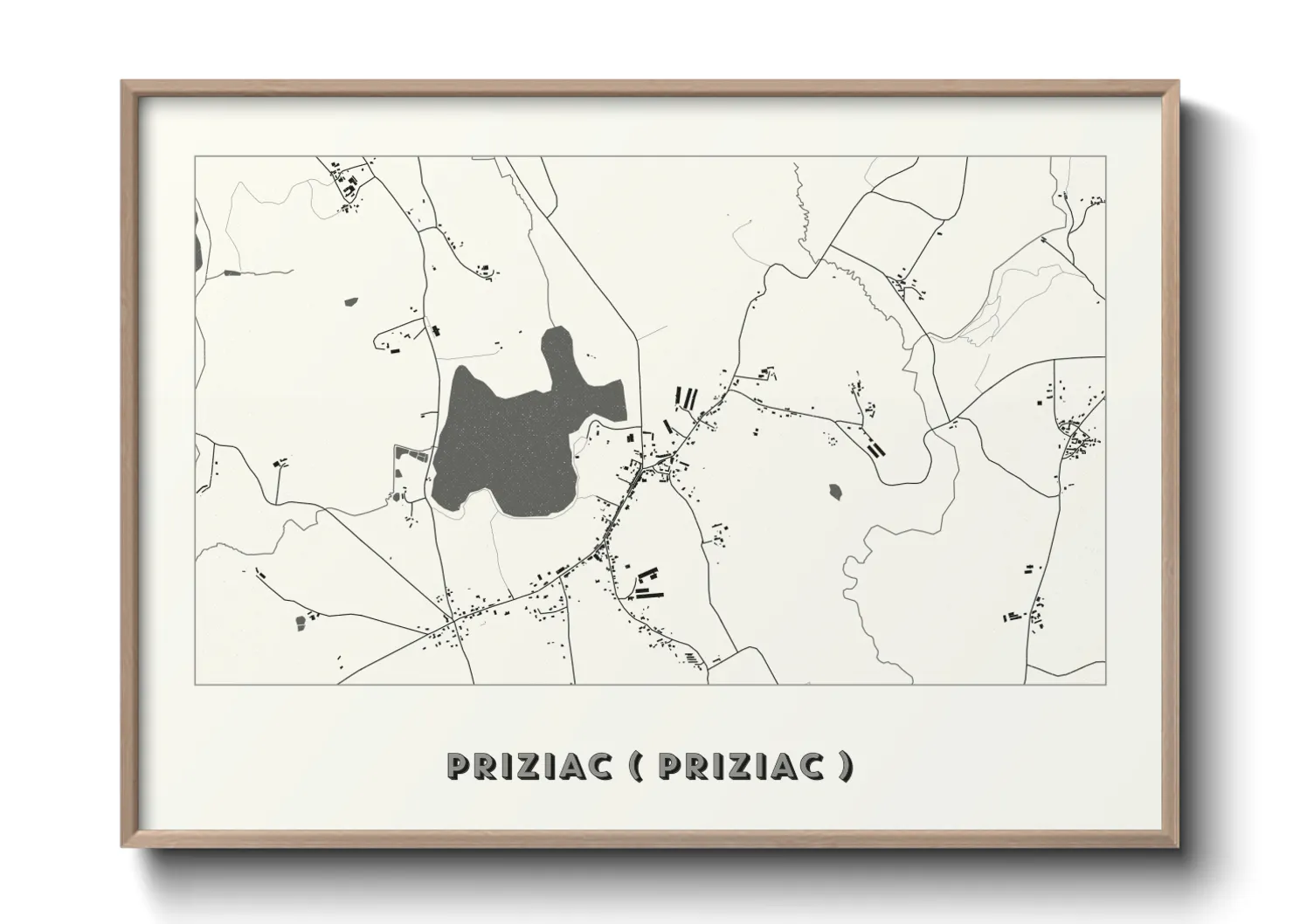 Une affiche de carte sur Priziac ( Priziac )