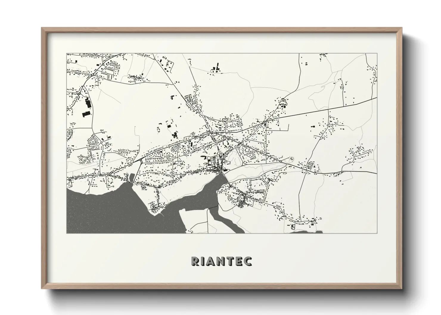 Une affiche de carte sur Riantec
