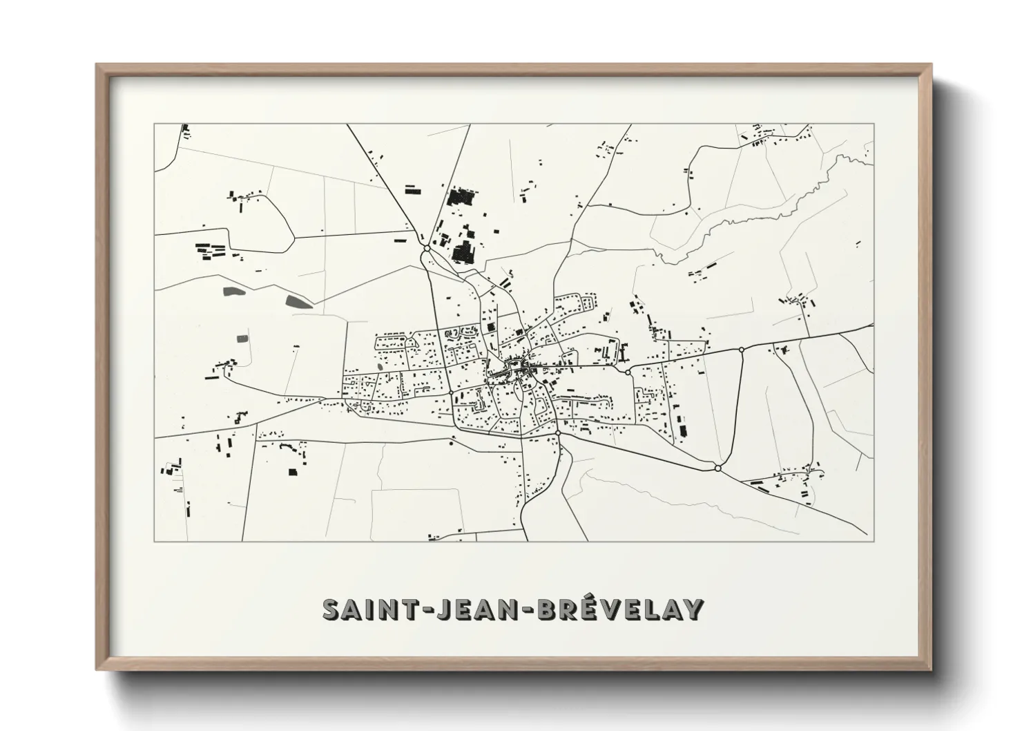 Une affiche de carte sur Saint-Jean-Brévelay