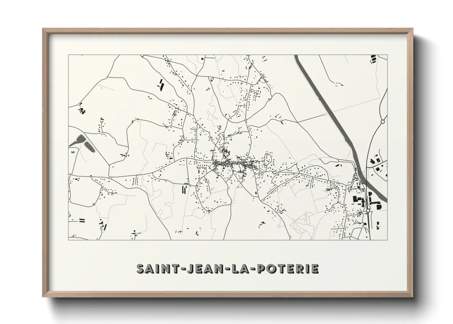 Une affiche de carte sur Saint-Jean-la-Poterie