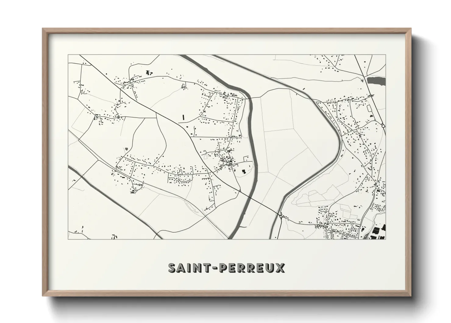 Une affiche de carte sur Saint-Perreux