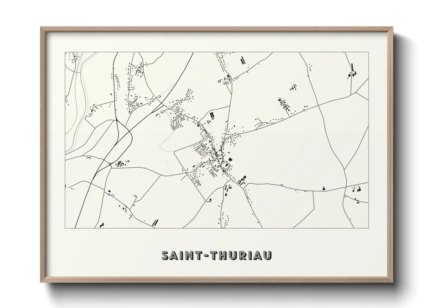 Une affiche de carte sur Saint-Thuriau