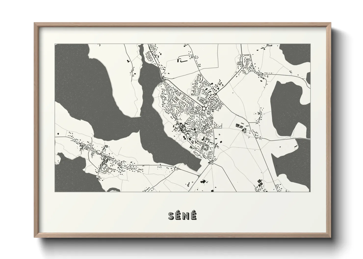 Une affiche de carte sur Séné
