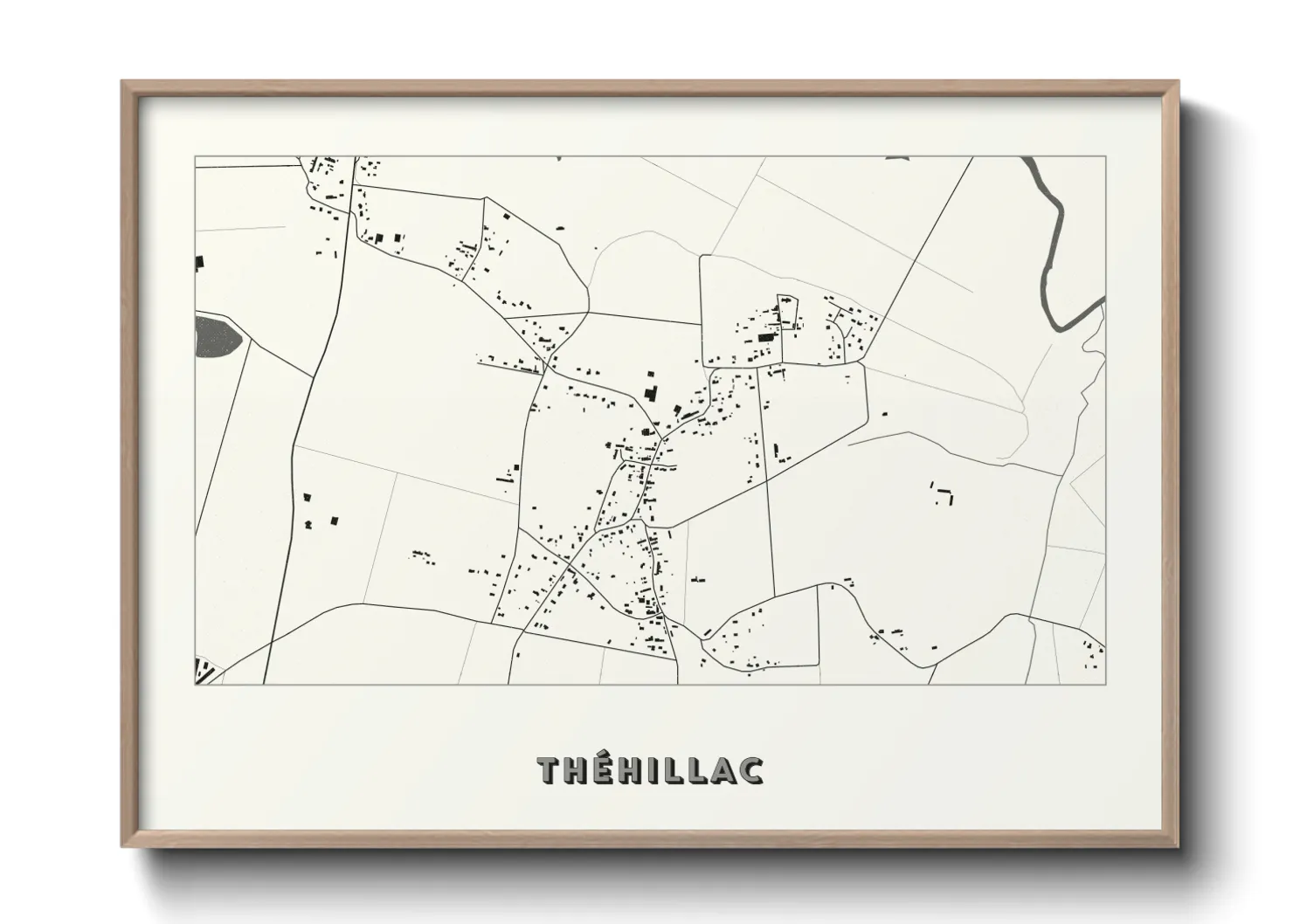 Une affiche de carte sur Théhillac