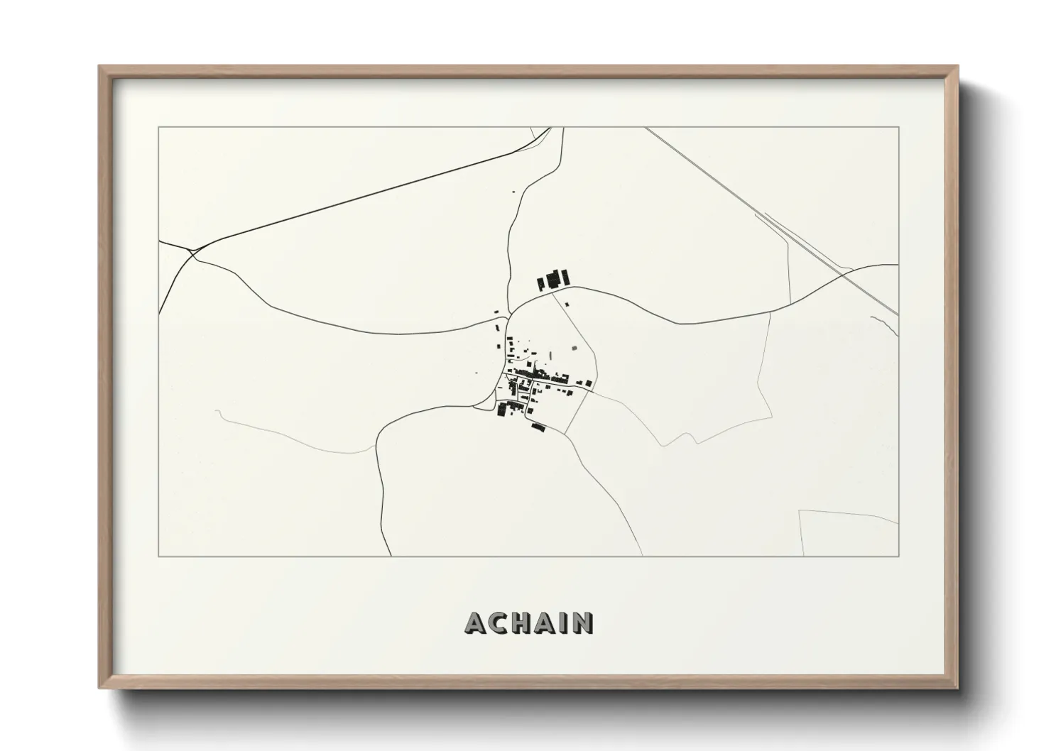 Une affiche de carte sur Achain
