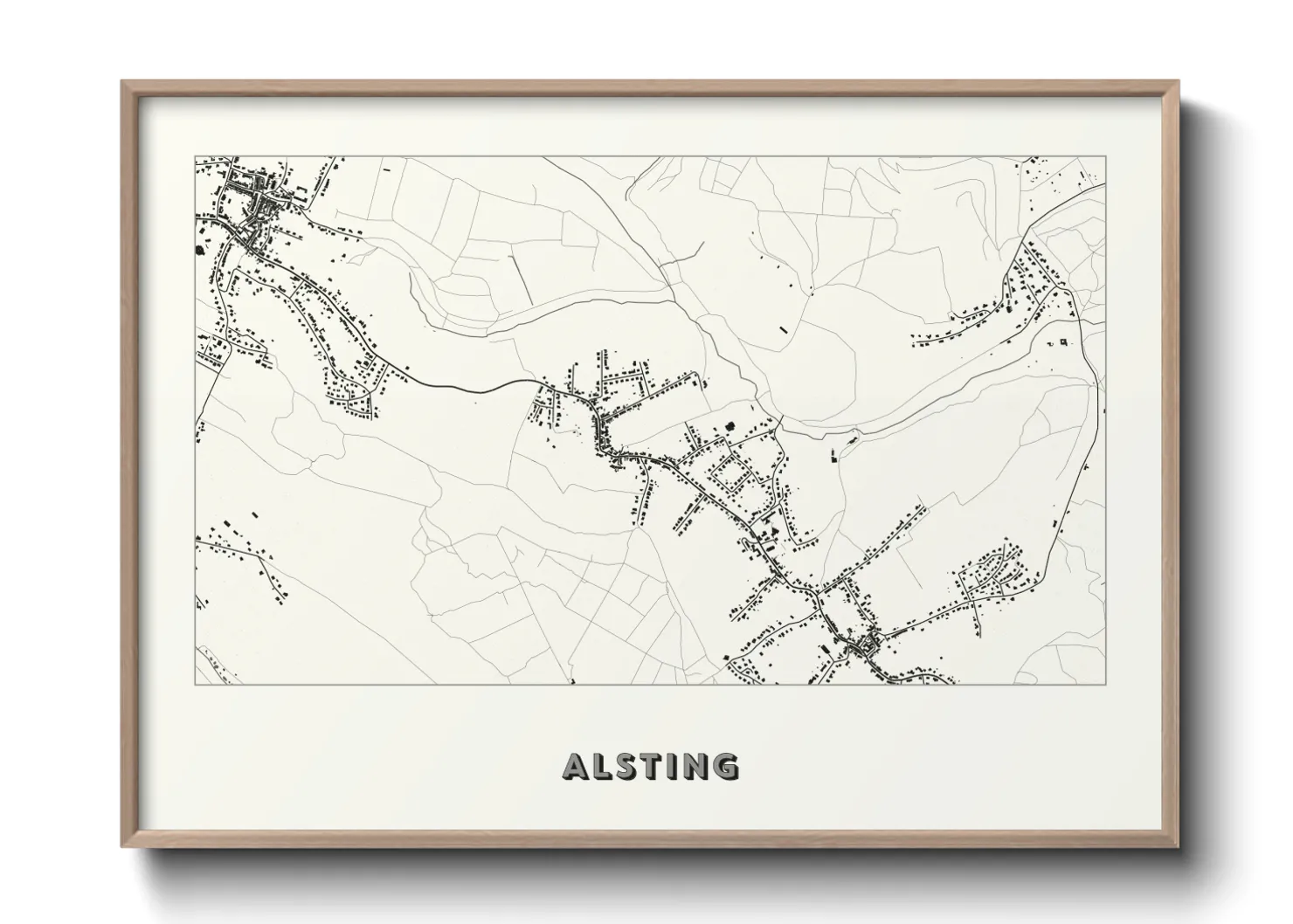 Une affiche de carte sur Alsting