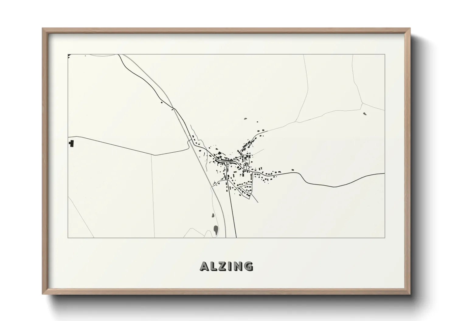 Une affiche de carte sur Alzing