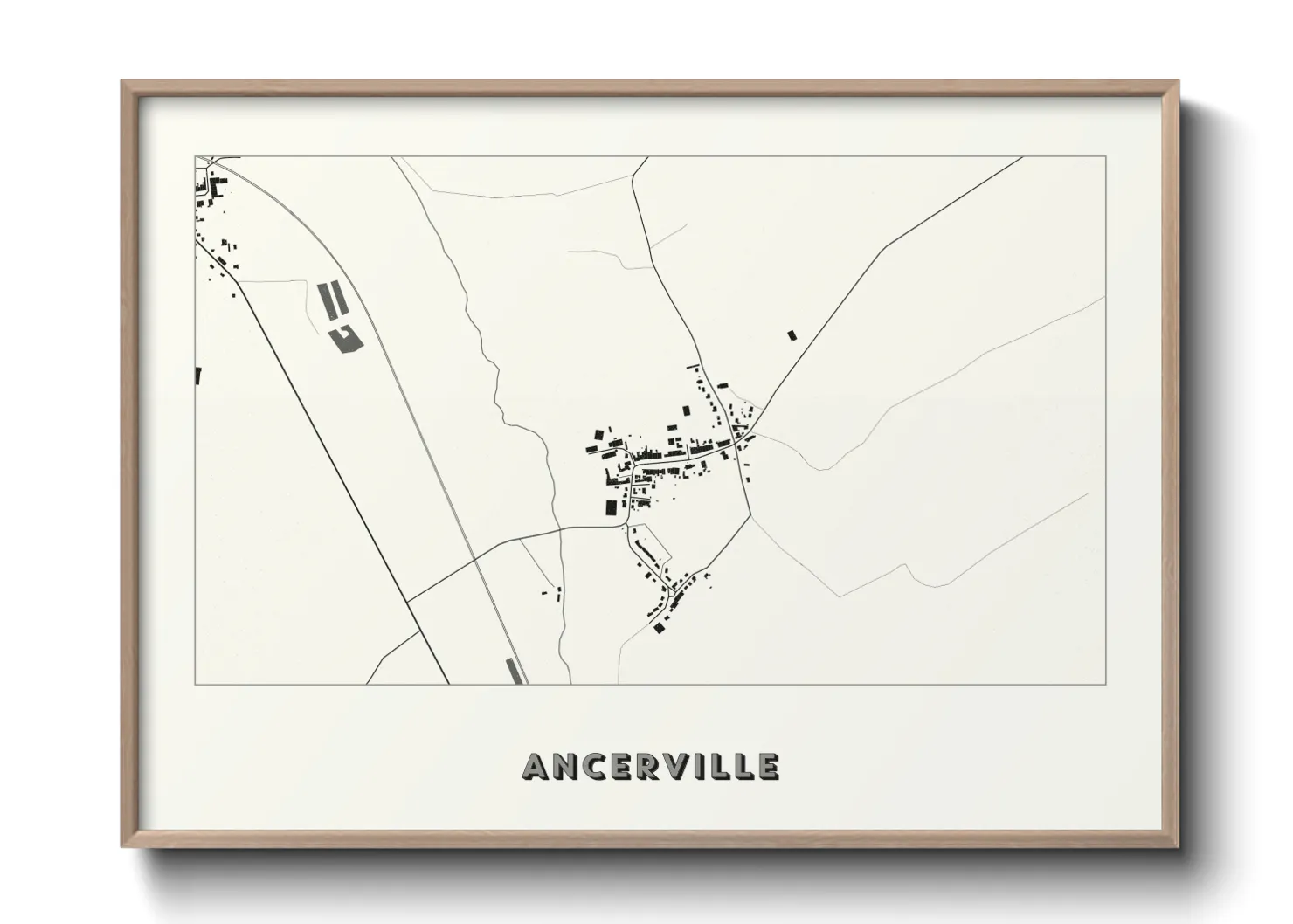 Une affiche de carte sur Ancerville