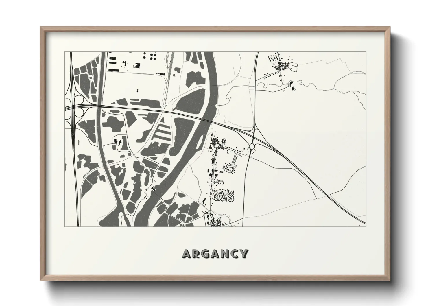 Une affiche de carte sur Argancy