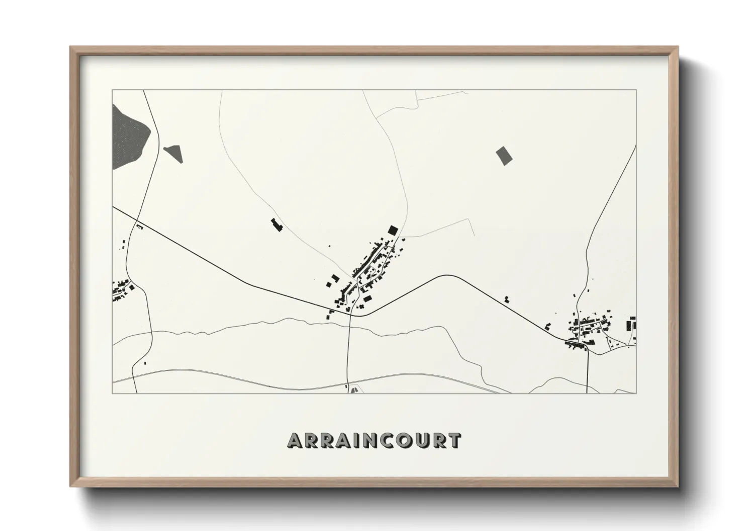 Une affiche de carte sur Arraincourt