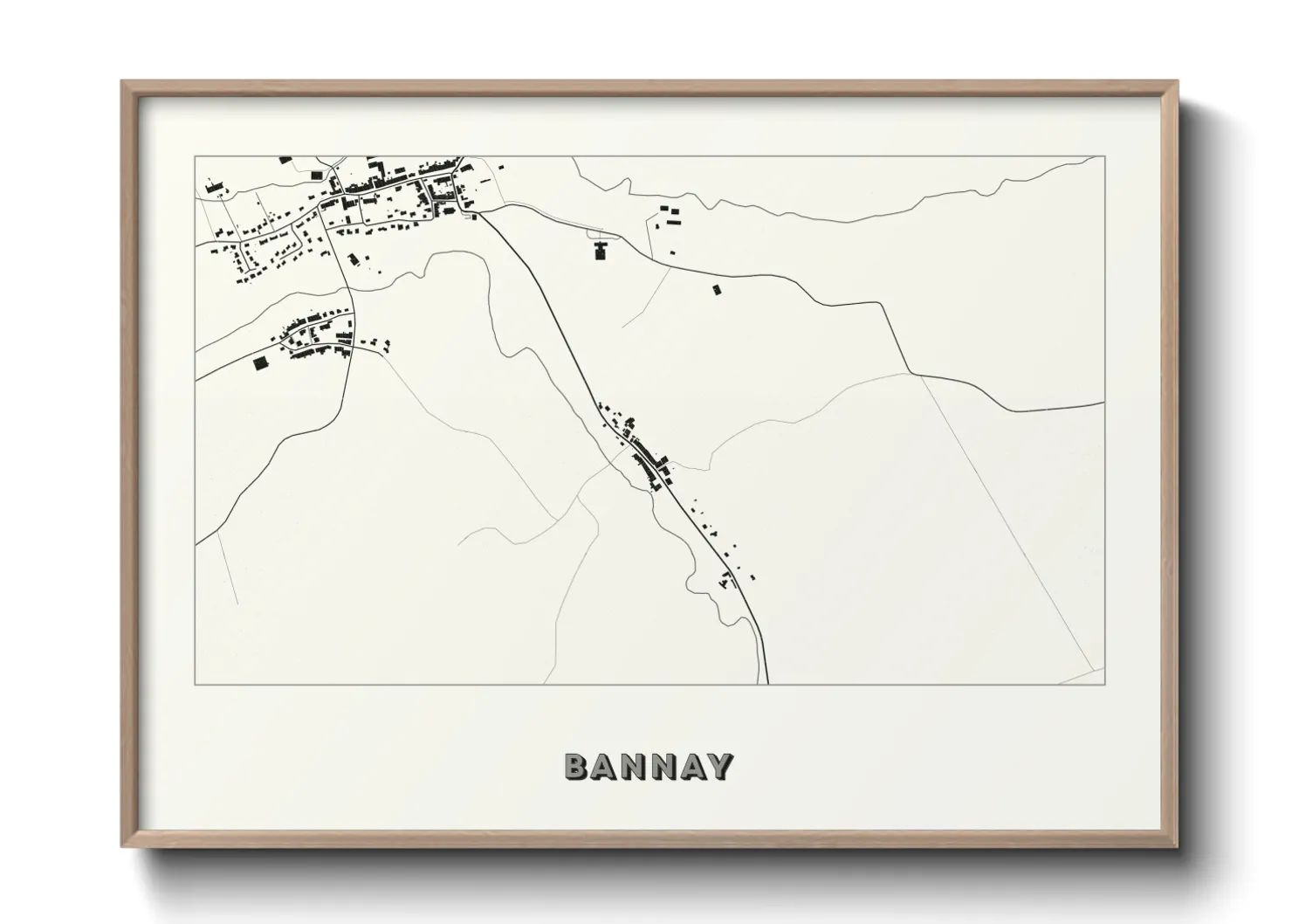 Une affiche de carte sur Bannay
