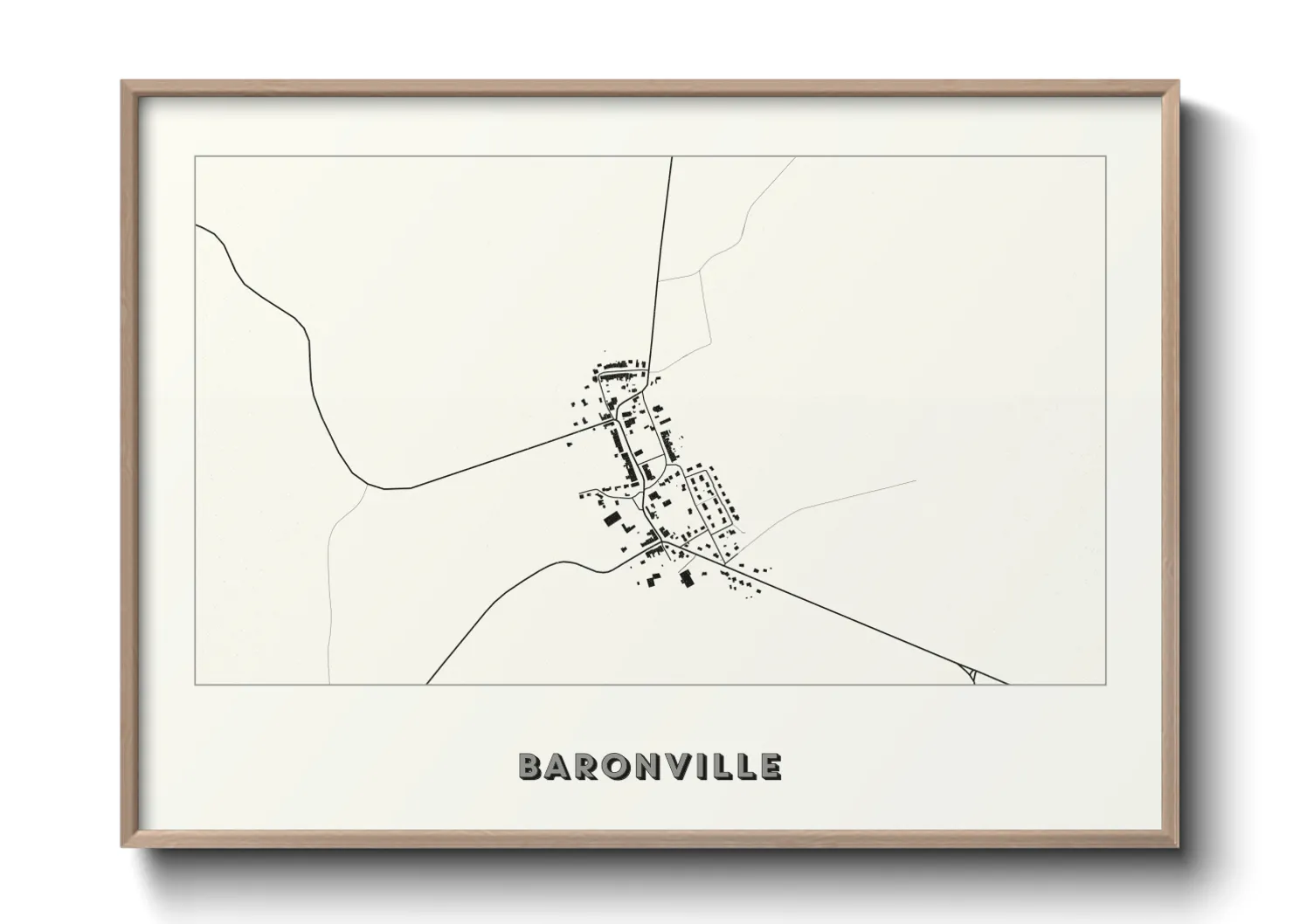 Une affiche de carte sur Baronville