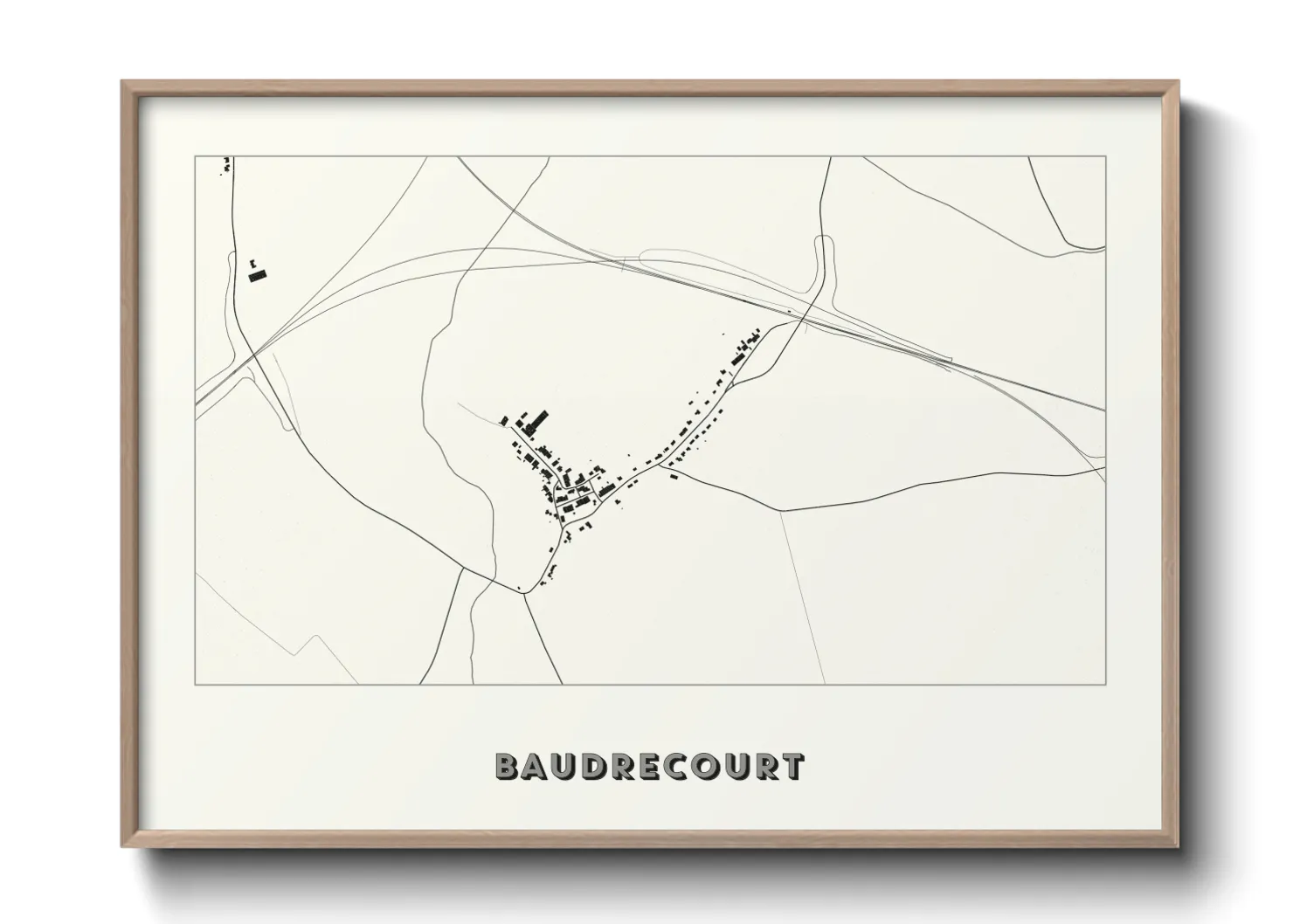 Une affiche de carte sur Baudrecourt