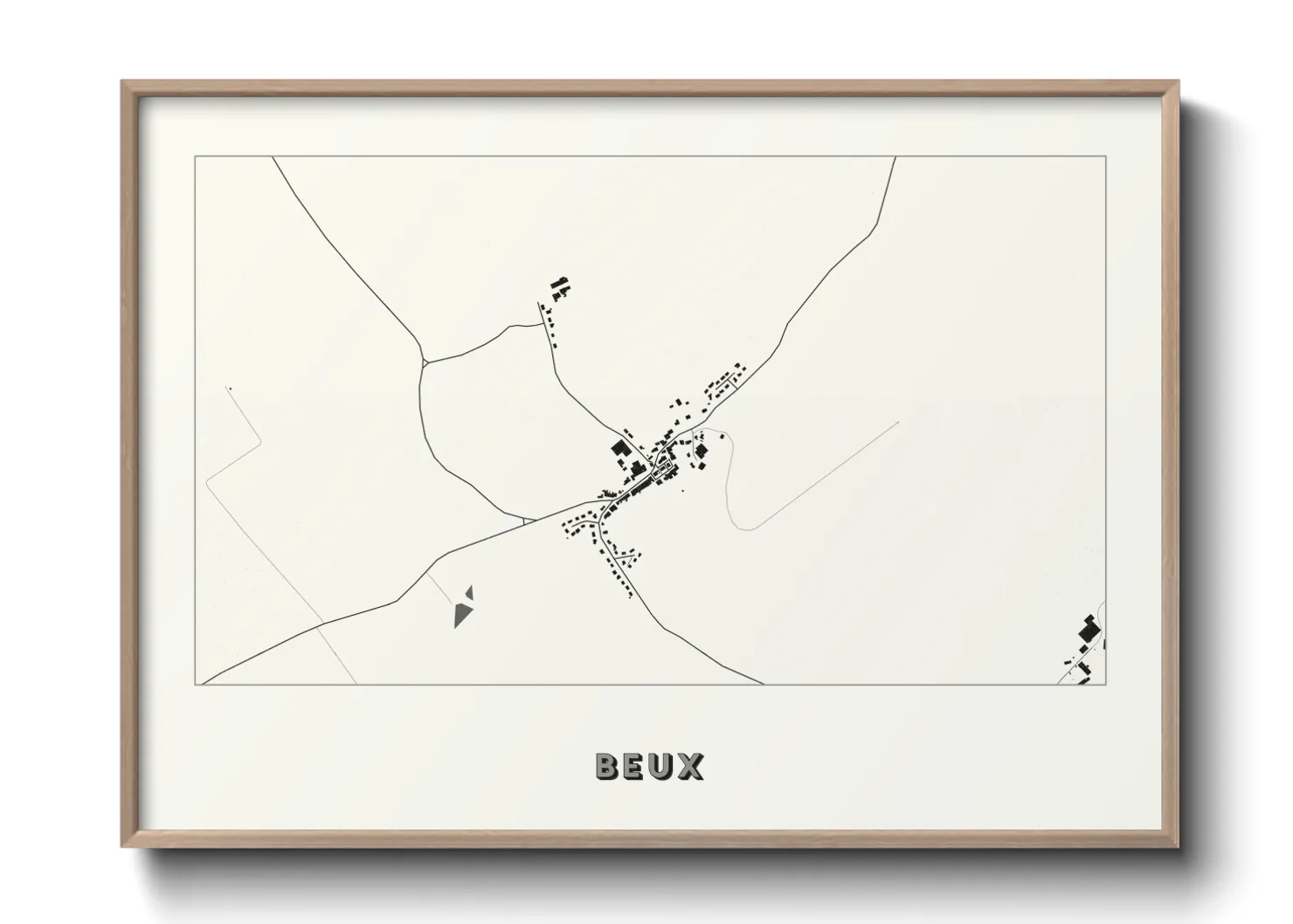 Une affiche de carte sur Beux