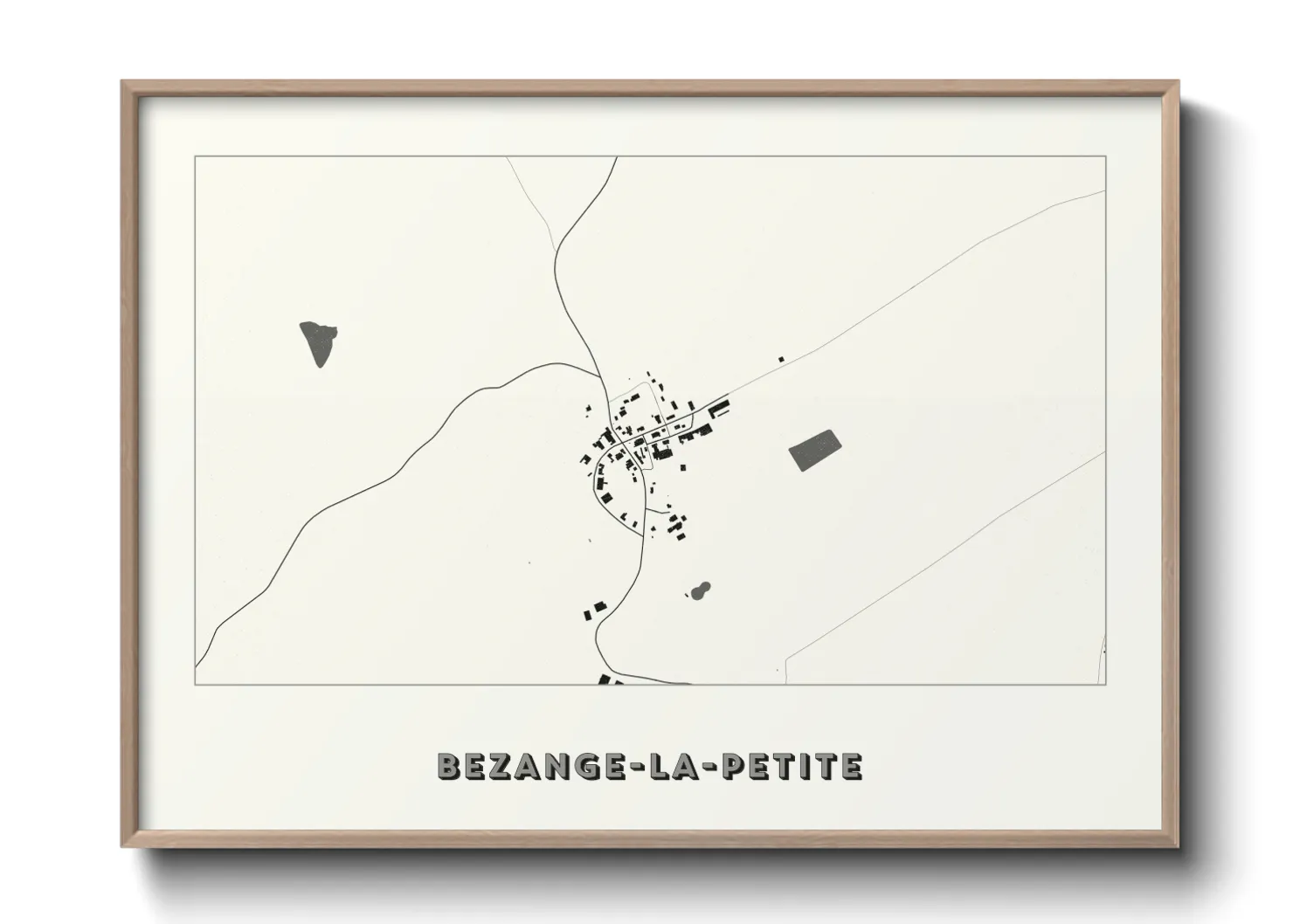 Une affiche de carte sur Bezange-la-Petite